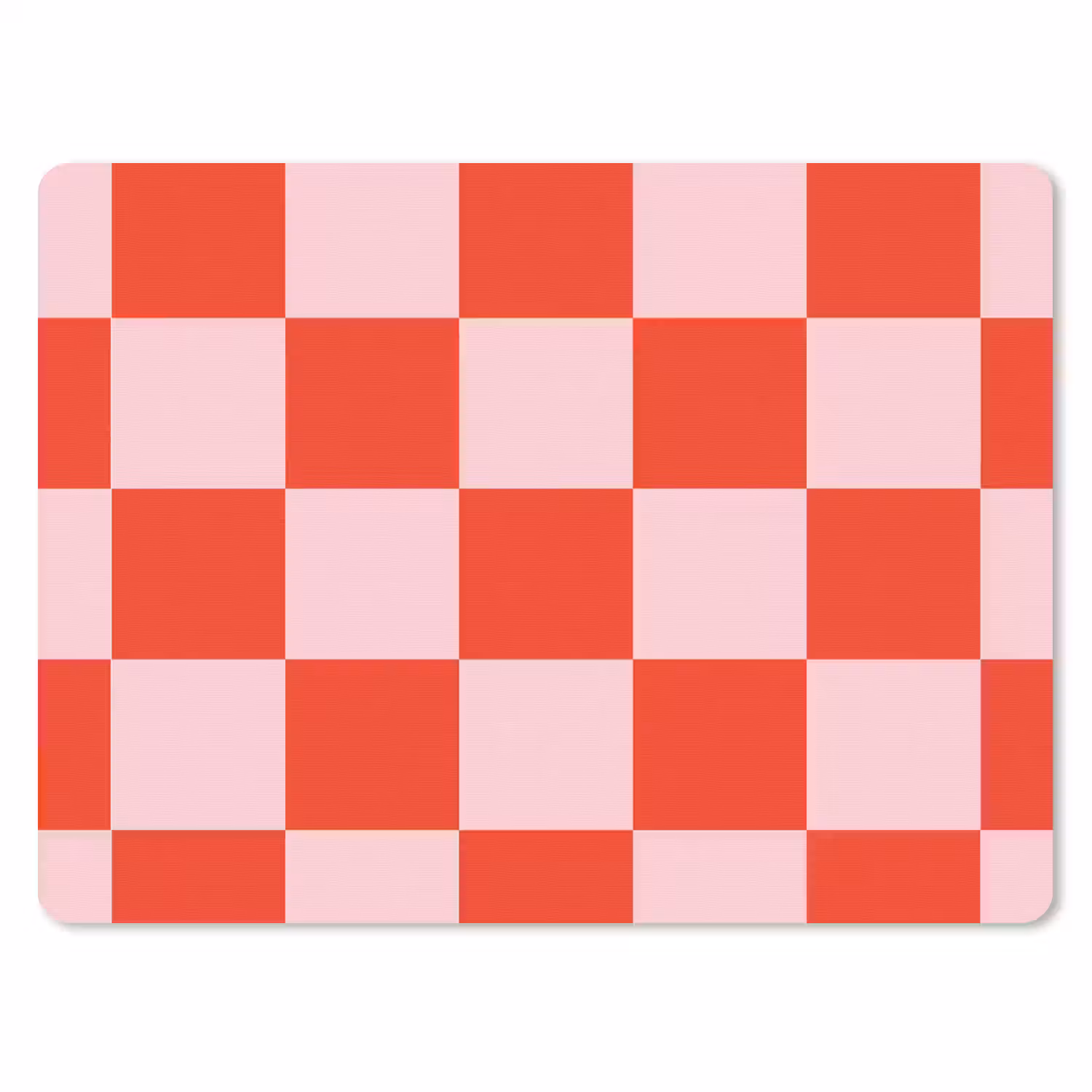 Schaakbord patroon - Rood - Roze - Blokjes muismat rubber klein -3d