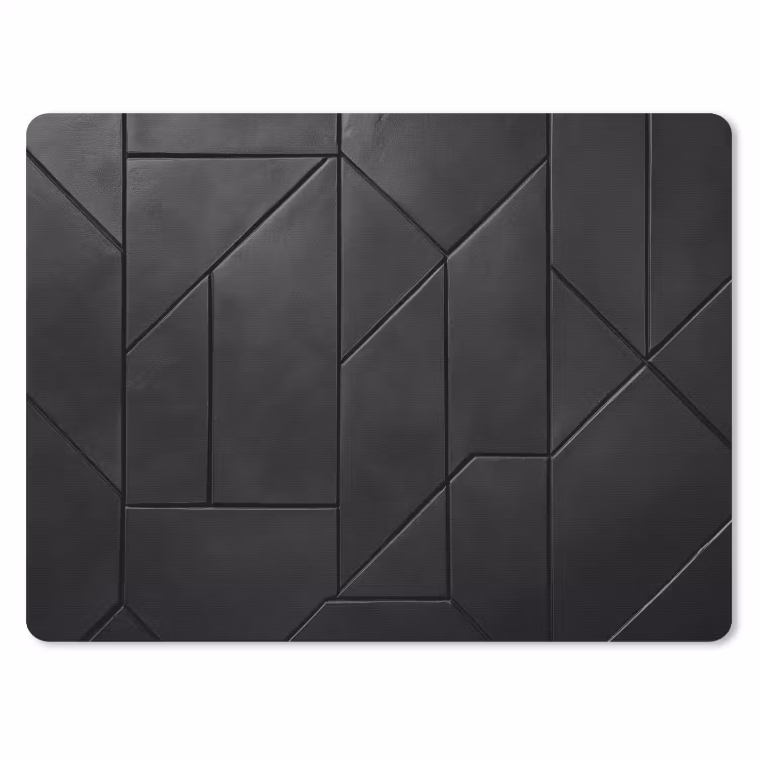 Zwart - Geometrisch - Tegeltjes muismat rubber klein -3d