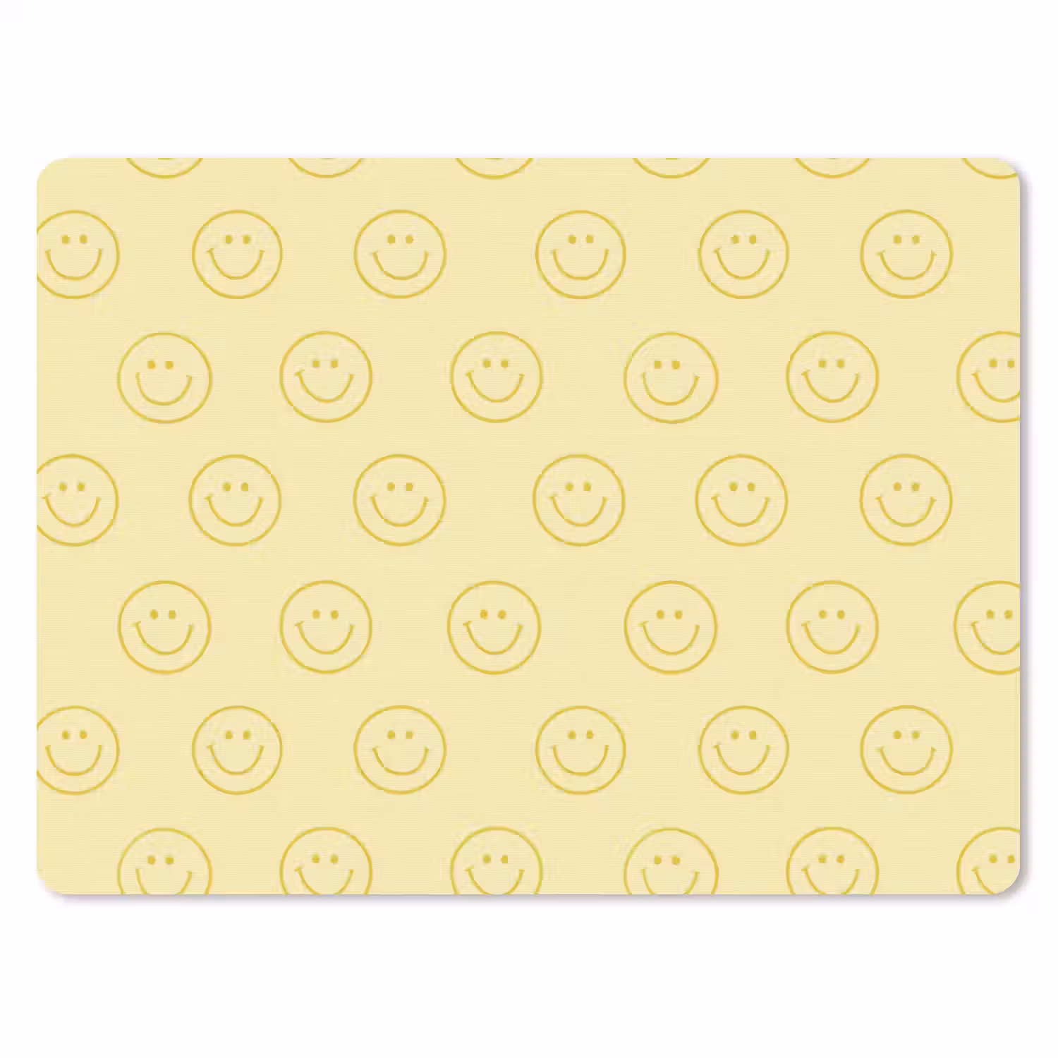 Smileys - Patroon - Retro - Zachtgeel muismat rubber klein 262 -3d