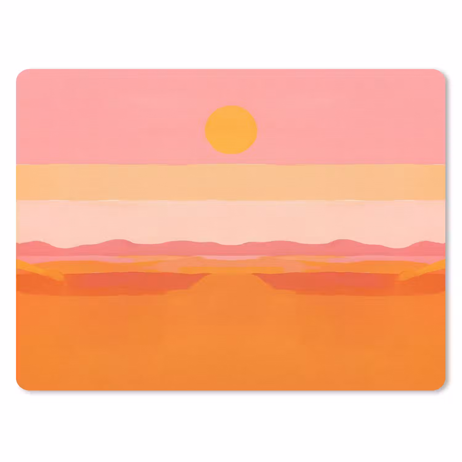Zon - Abstract - Landschap - Oranje muismat rubber klein -3d