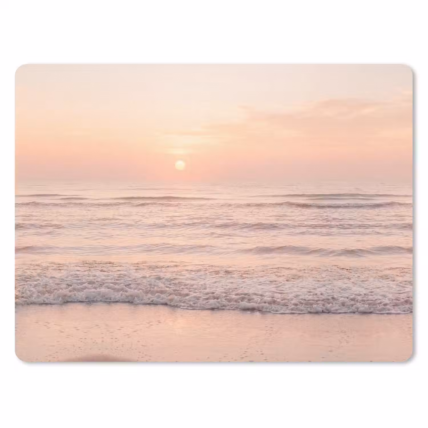 Zon - Strand - Roze muismat rubber klein -3d