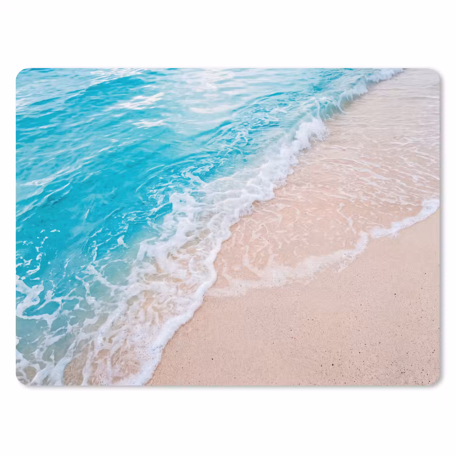 Strand - Zee - Golf - Natuur - Blauw muismat rubber klein -3d