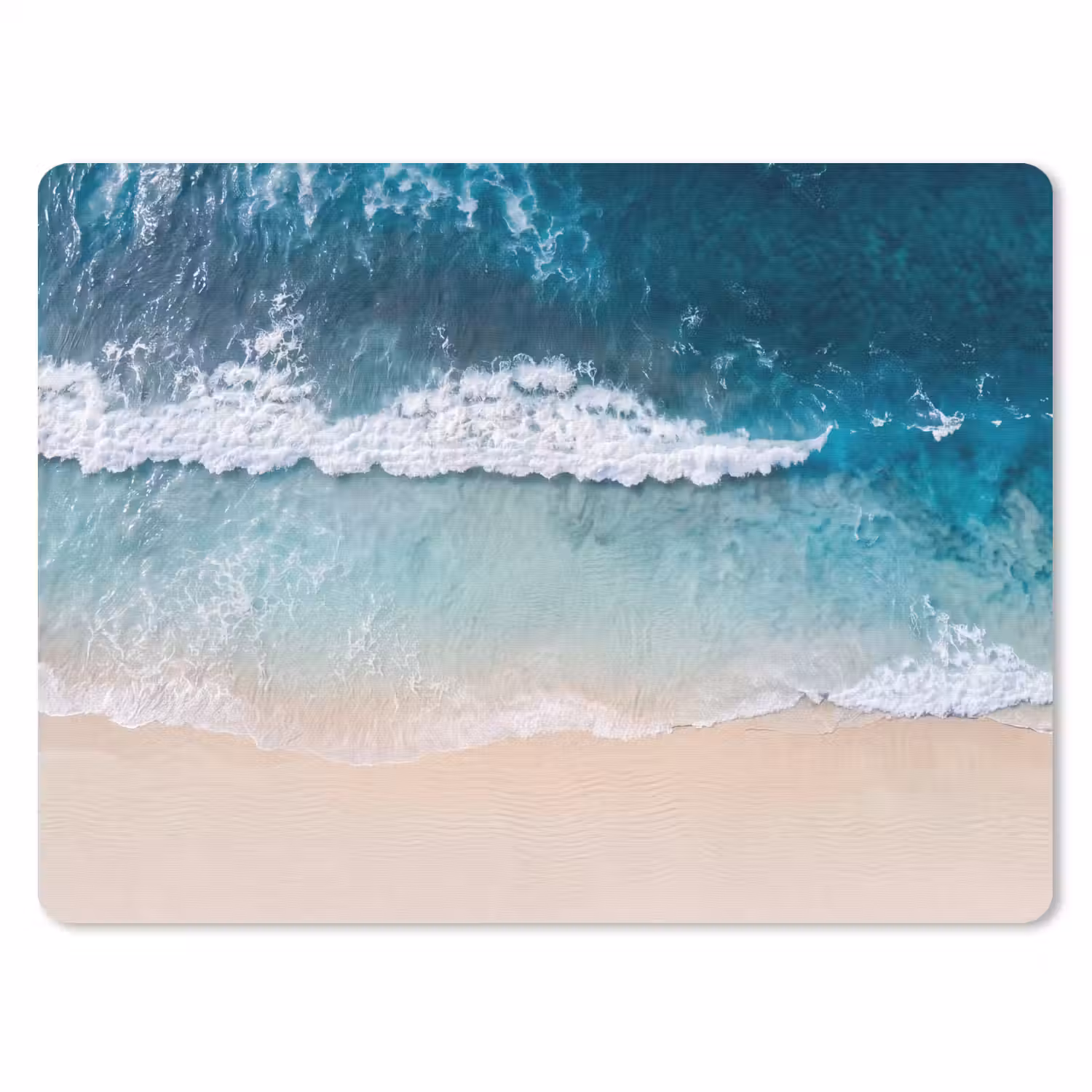 Strand - Zee - Golven - Natuur - Blauw muismat rubber klein -3d