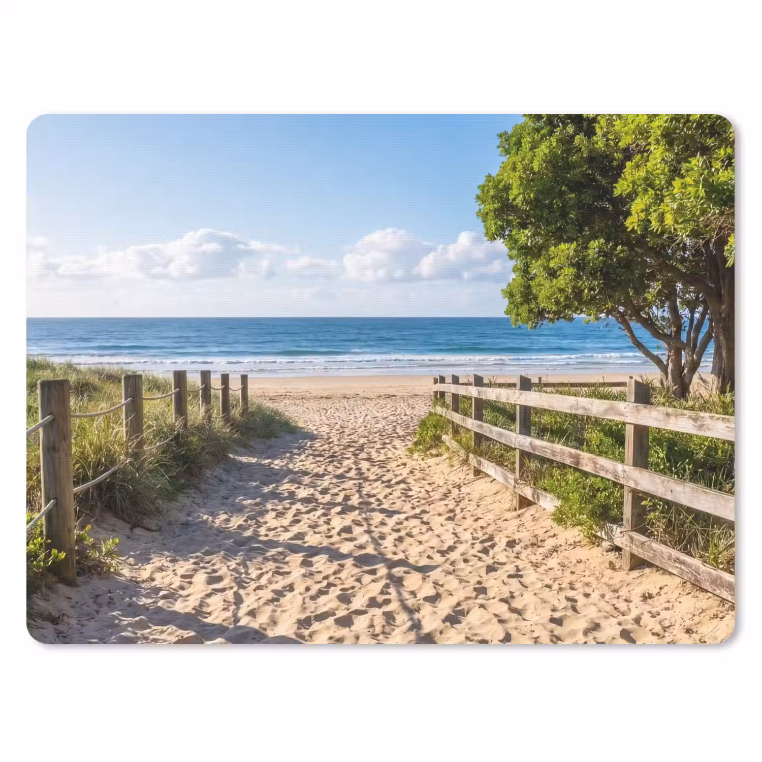 Strand - Zandpad - Oceaan - Natuur muismat rubber klein -3d