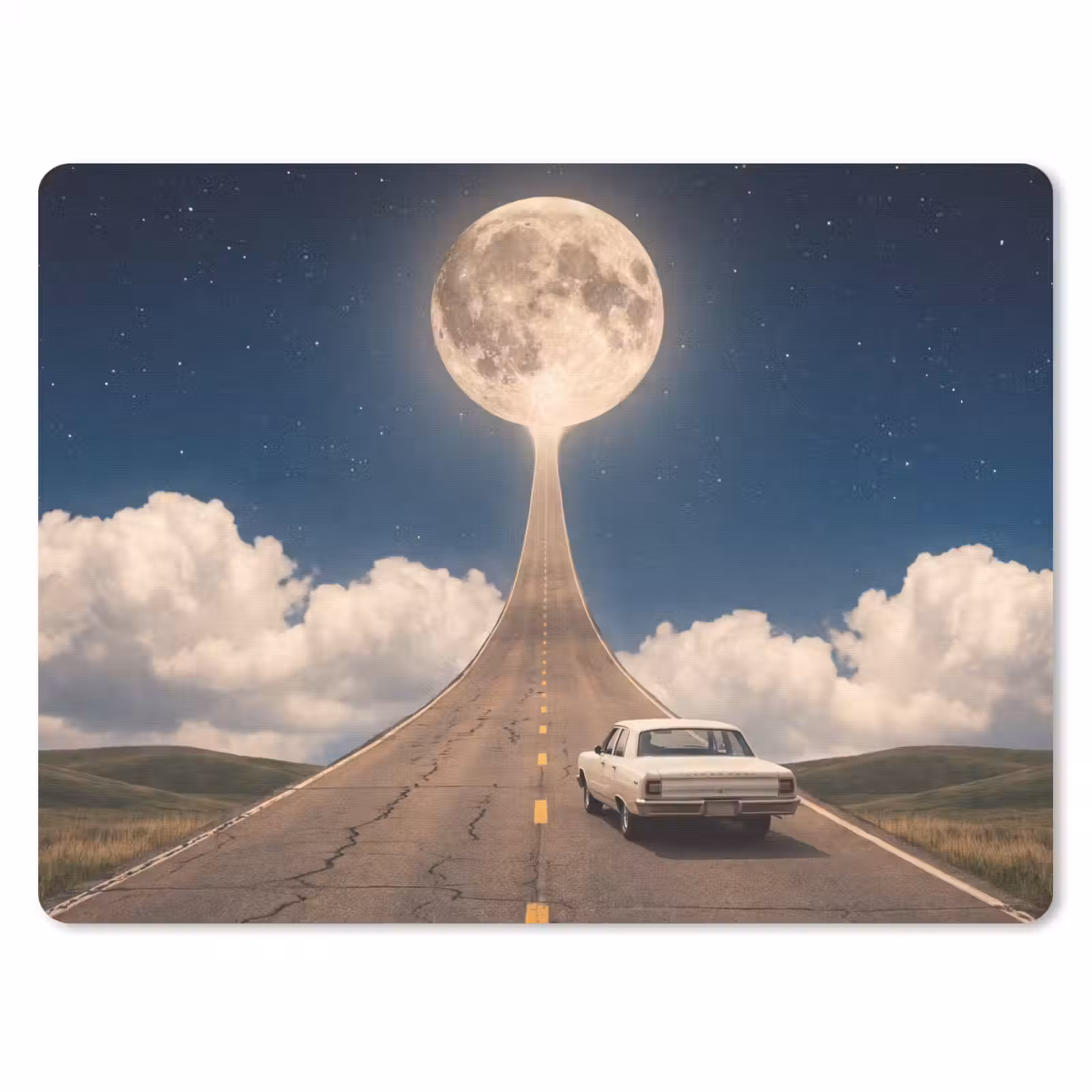 Mauspad - Straße – Mond – Nacht - Weg - Maan - Nacht muismat rubber klein