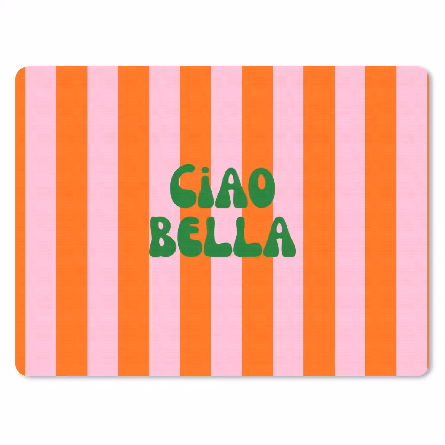 Strepen - Oranje - Verticaal - Ciao bella muismat rubber klein -3d