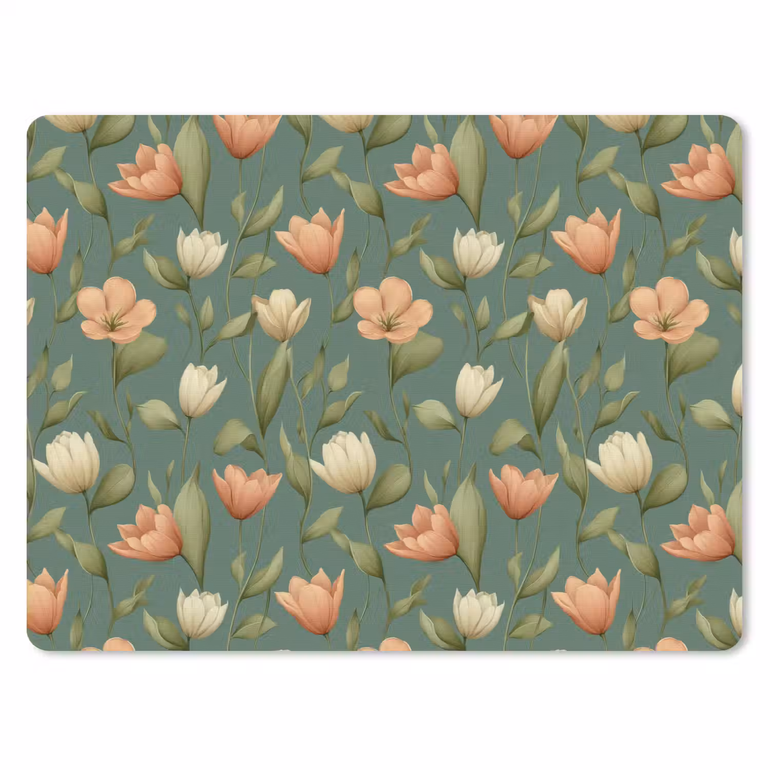 Tulpen - Botanisch - Groen muismat rubber klein 262 -3d