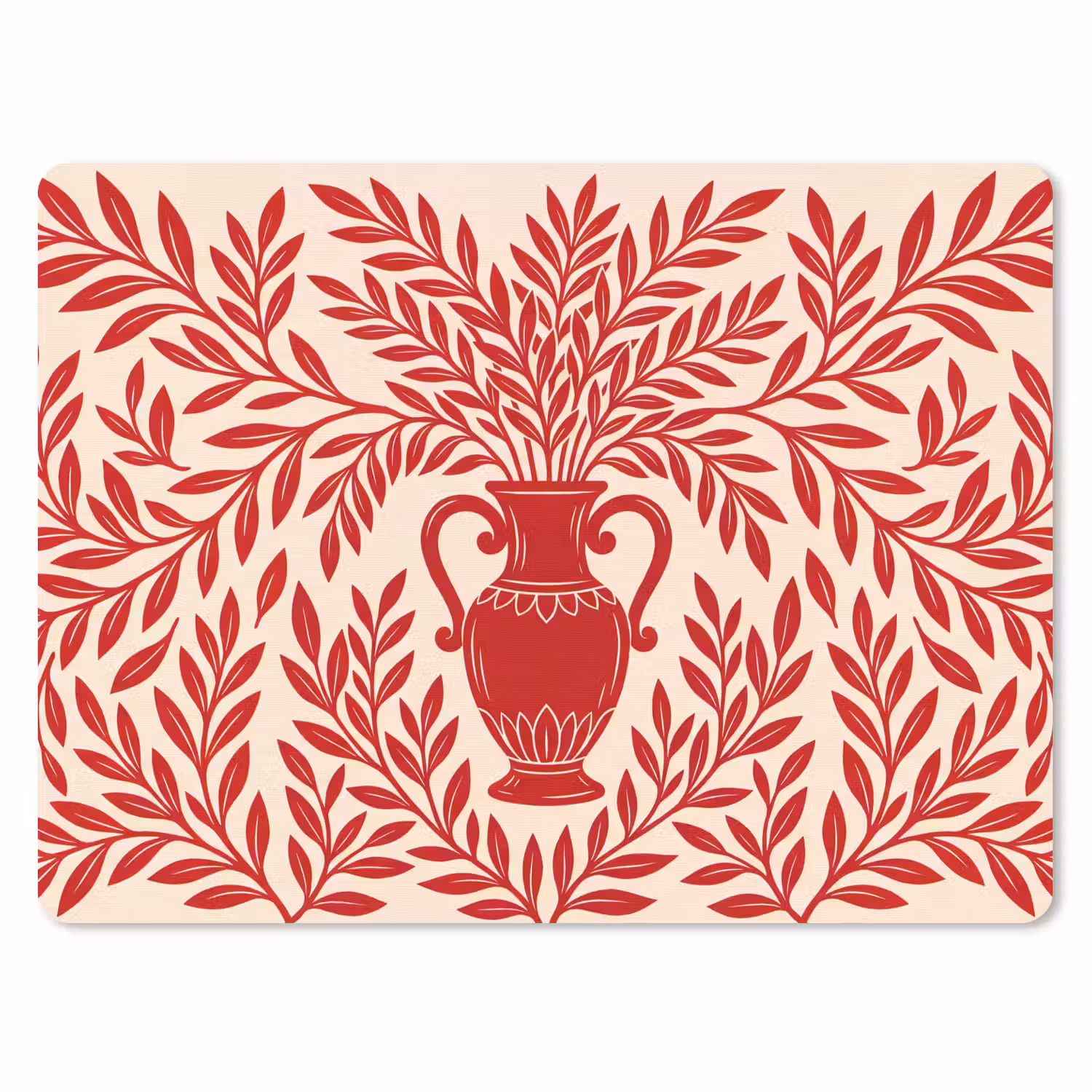 Vaas - Planten - Decoratie - Abstract - Rood muismat rubber klein -3d