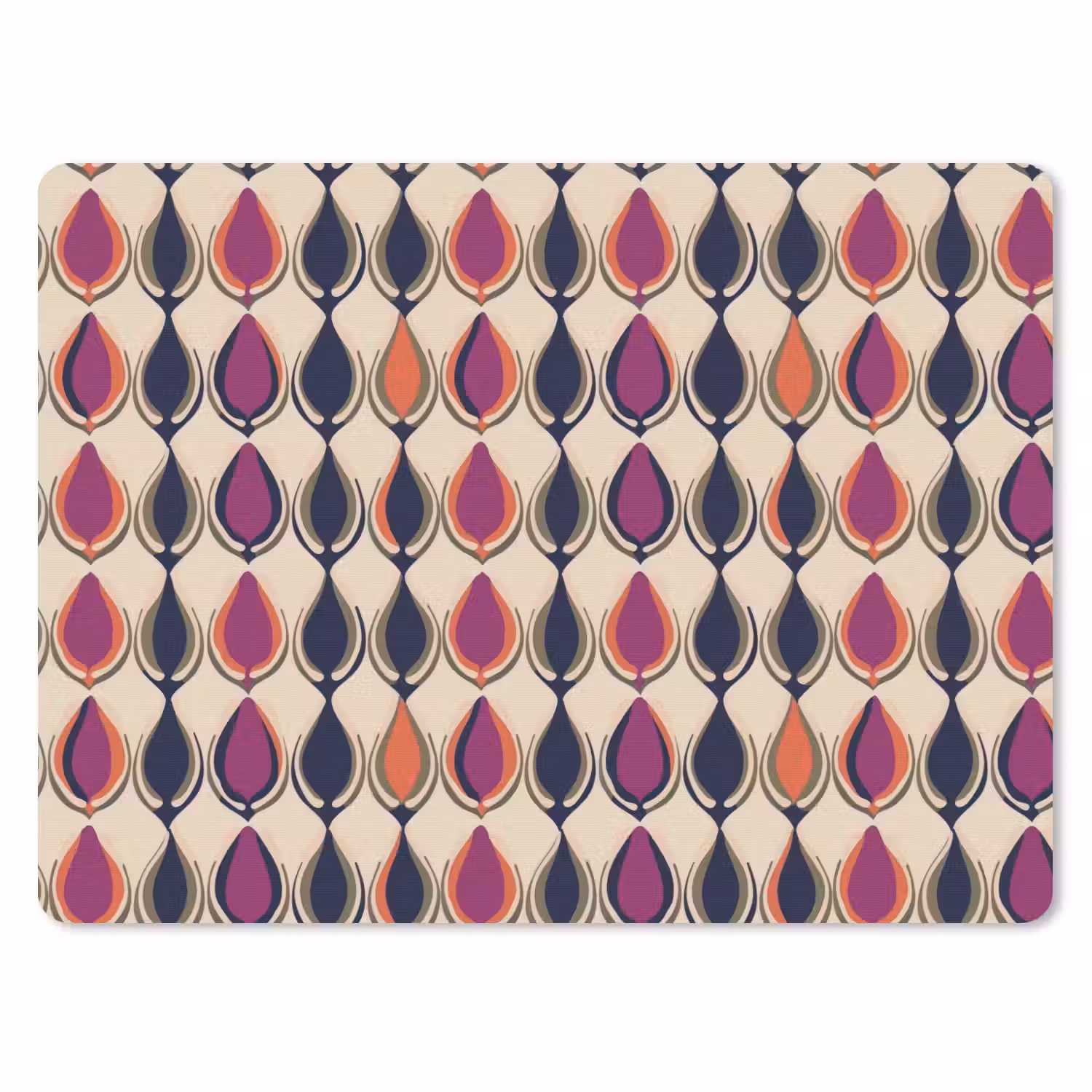 Vintage - Retro - Kleurrijk muismat rubber klein 262 -3d