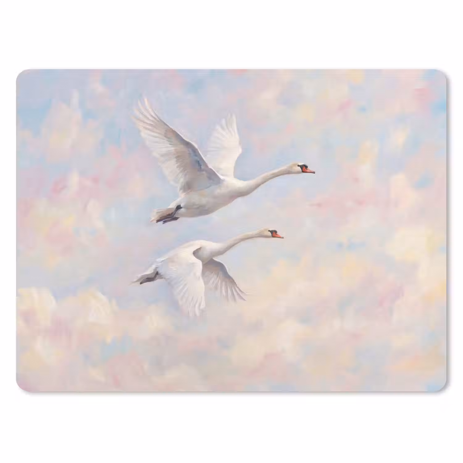 Vogel - Vliegend - Lucht - Modern - Pastel muismat rubber klein -3d
