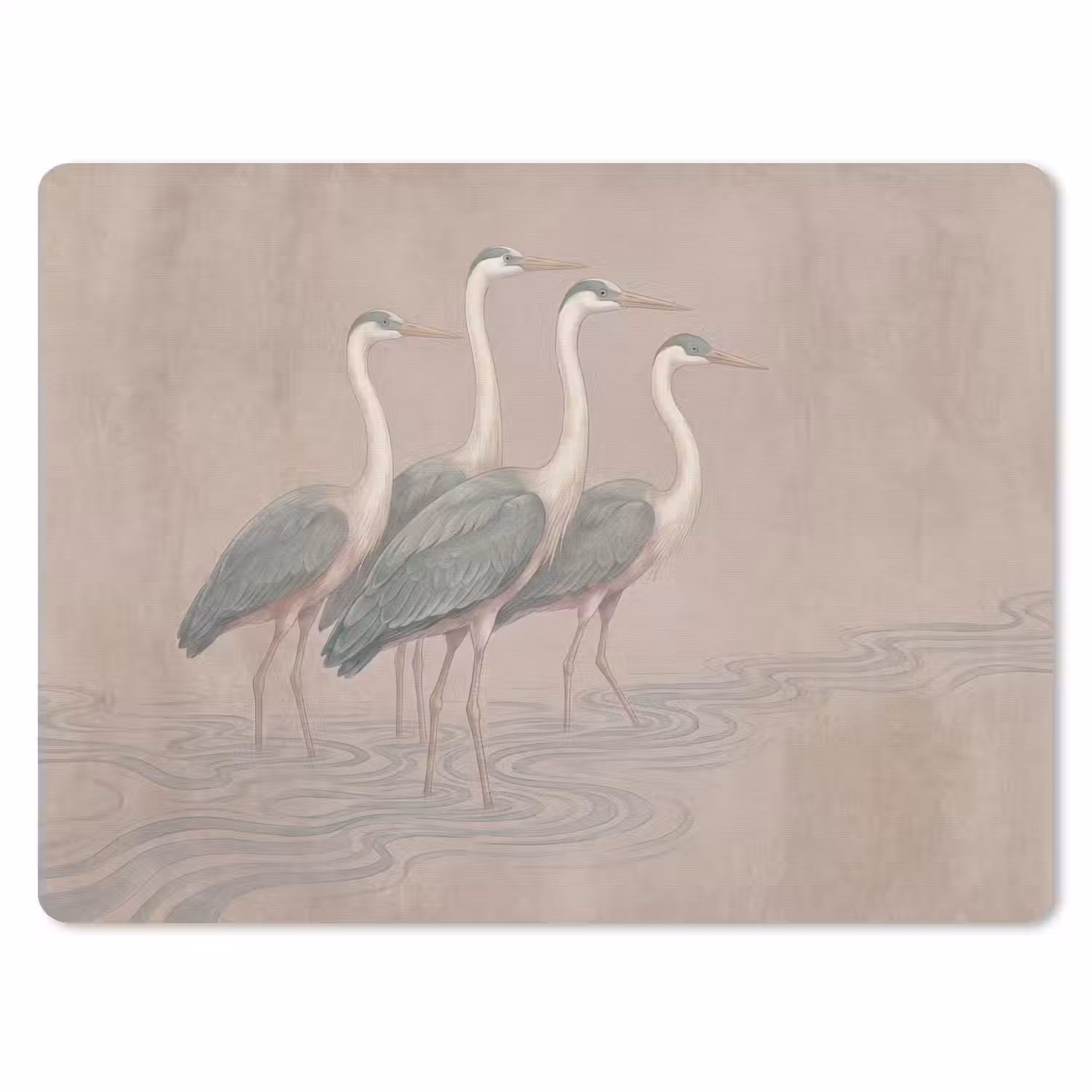 Vogel - Water - Natuur - Vintage muismat rubber klein -3d