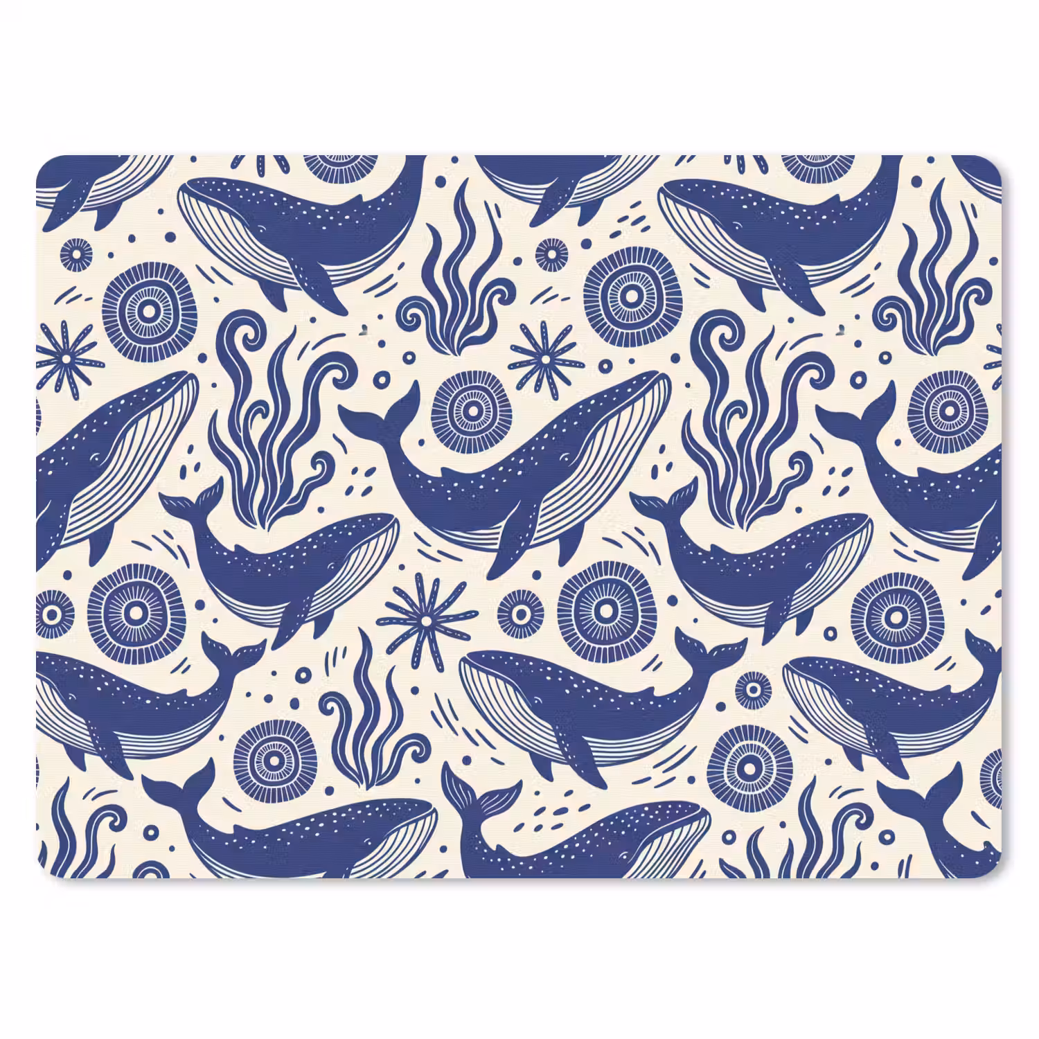 Walvis - Onderwater - Dieren - Abstract - Blauw muismat rubber klein -3d