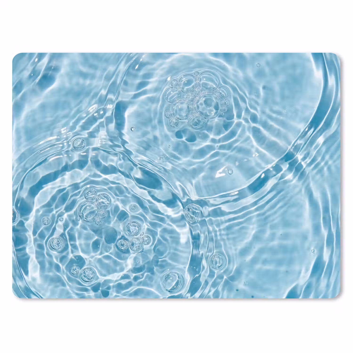 Water - Blauw - bubbels muismat rubber klein -3d