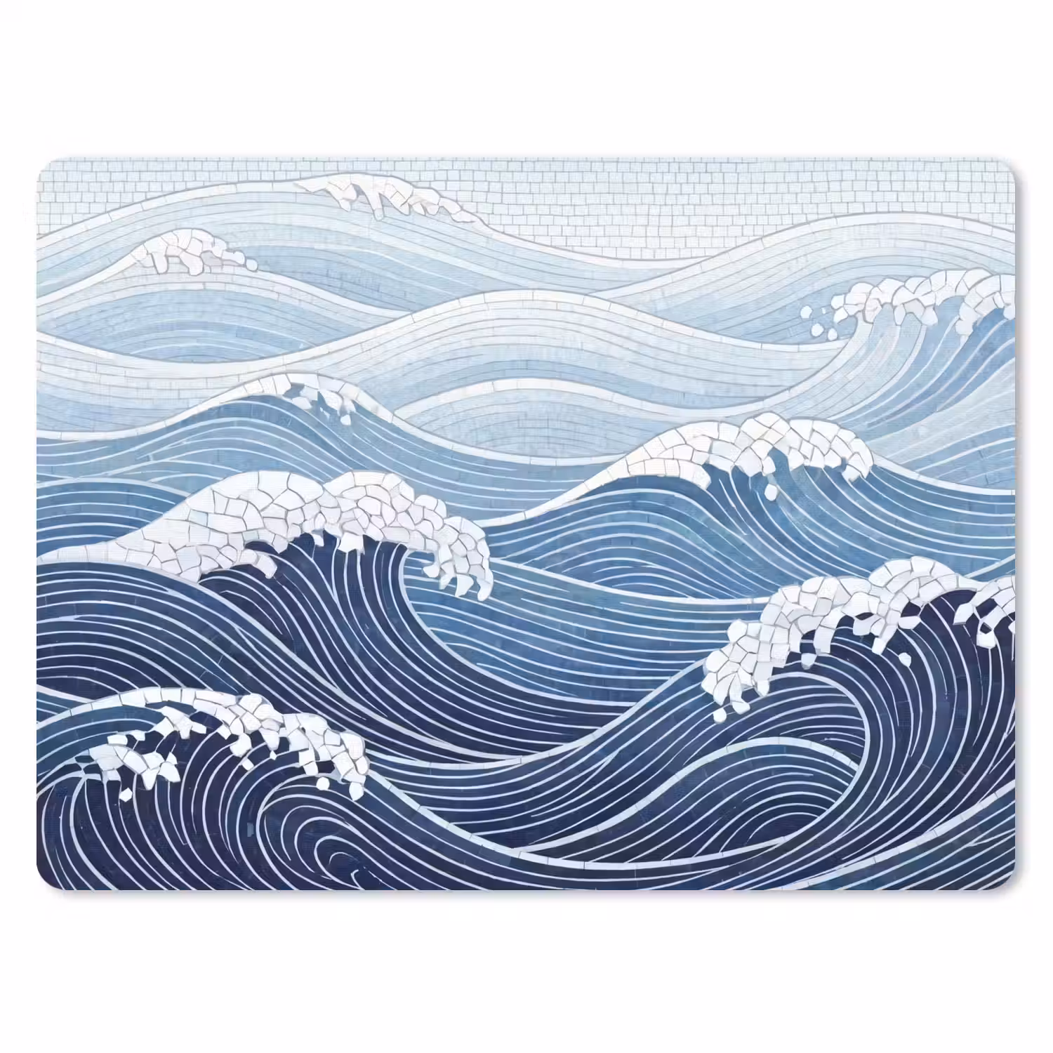 Water - Mozaïek - Landschap - Modern - Blauw muismat rubber klein -3d