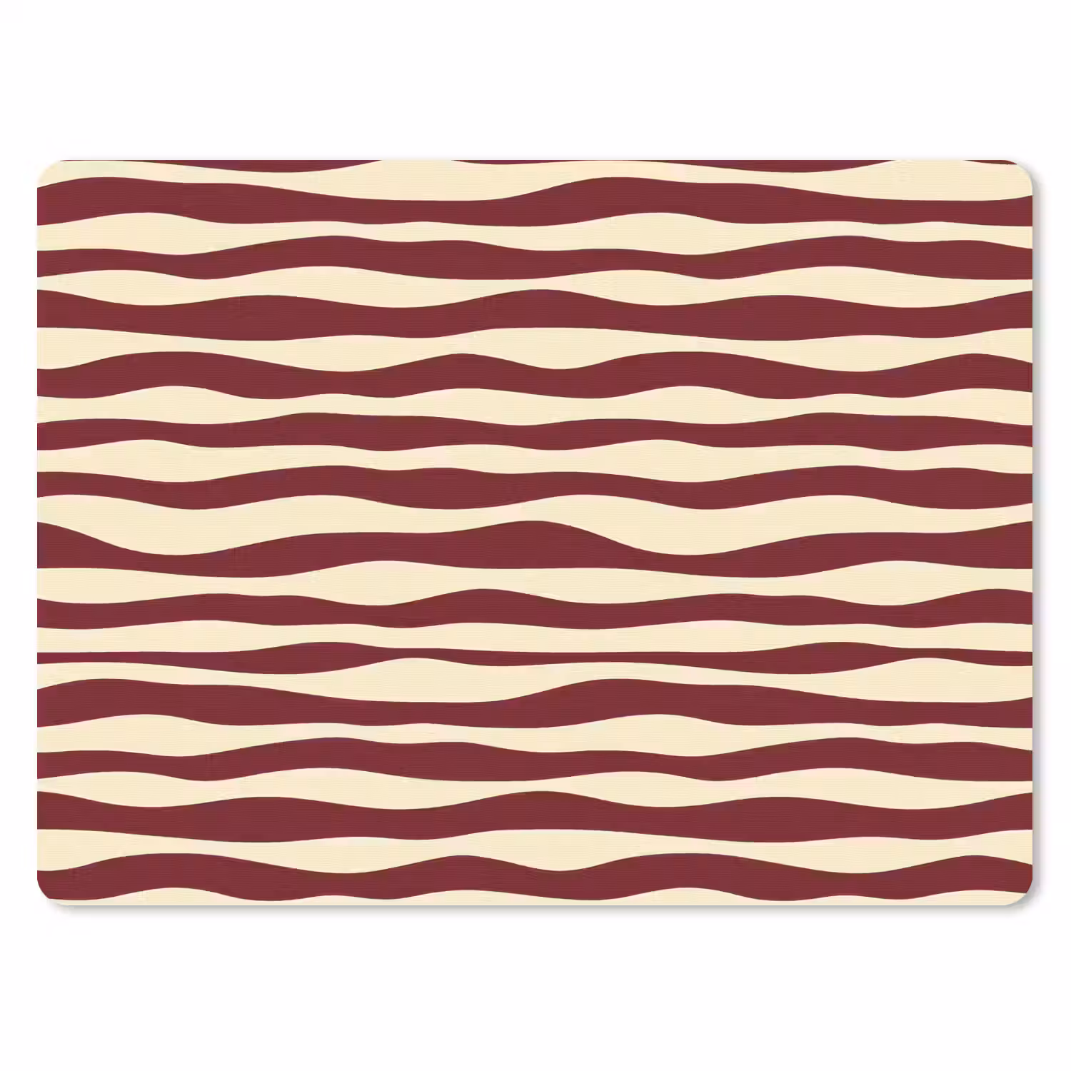 Golven - Rood - Patroon - Crème muismat rubber klein 262 -3d