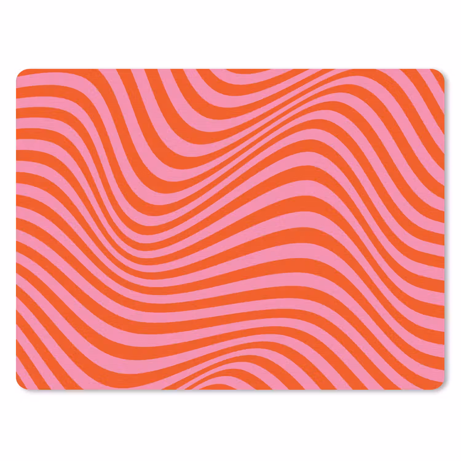 Golvend patroon - Rood - Roze - Lijnen muismat rubber klein -3d