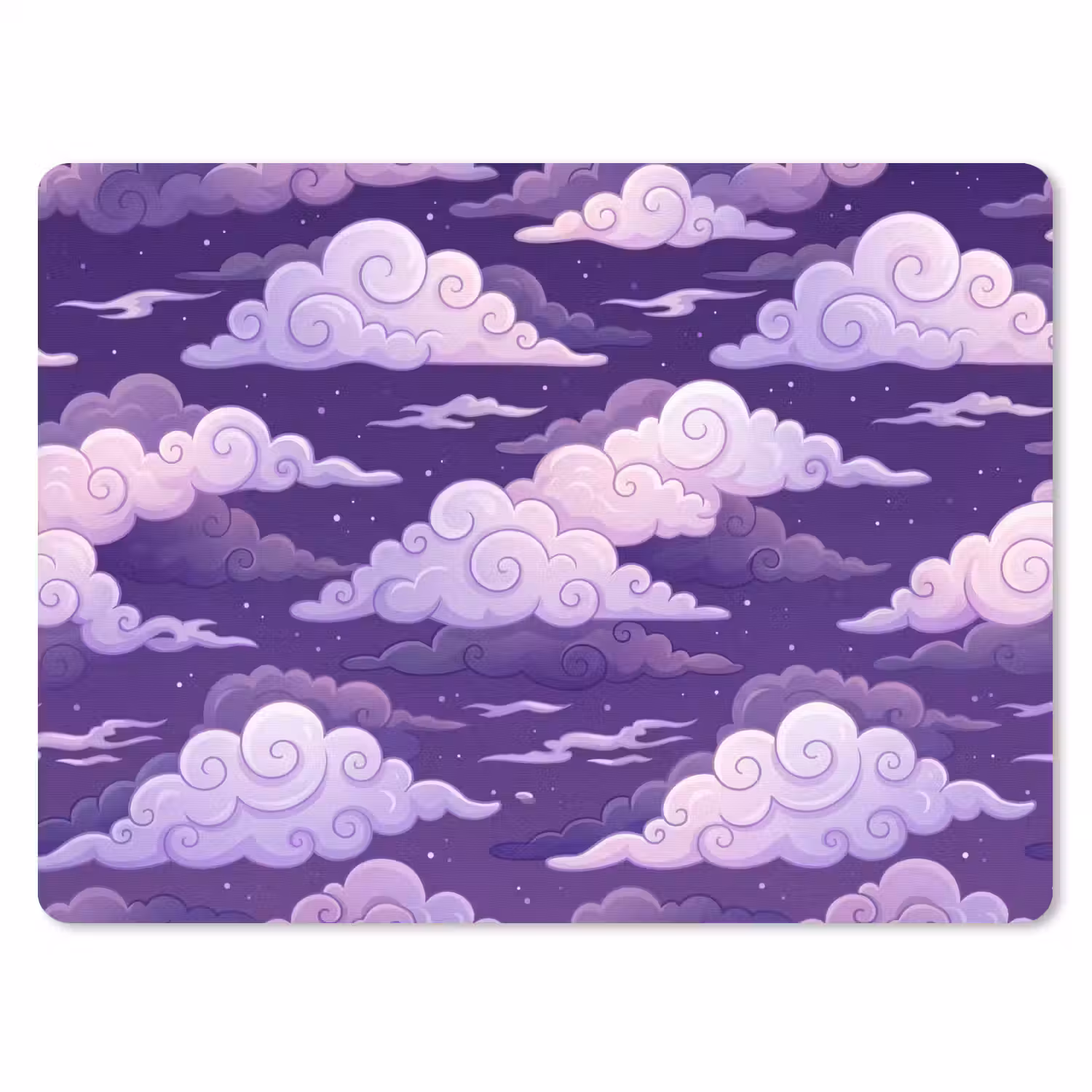 Wolken - Nacht - Natuur - Abstract - Paars muismat rubber klein -3d