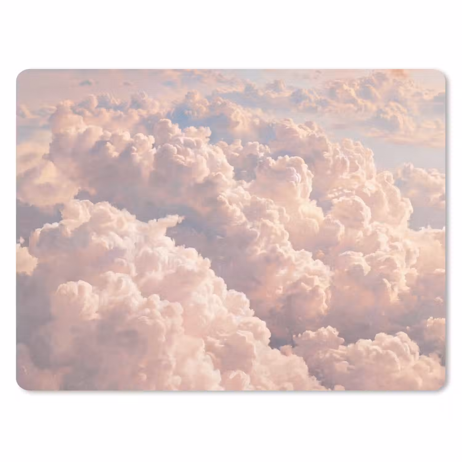 Wolken - Zonsondergang - Natuur - Pastel - Roze muismat rubber klein -3d