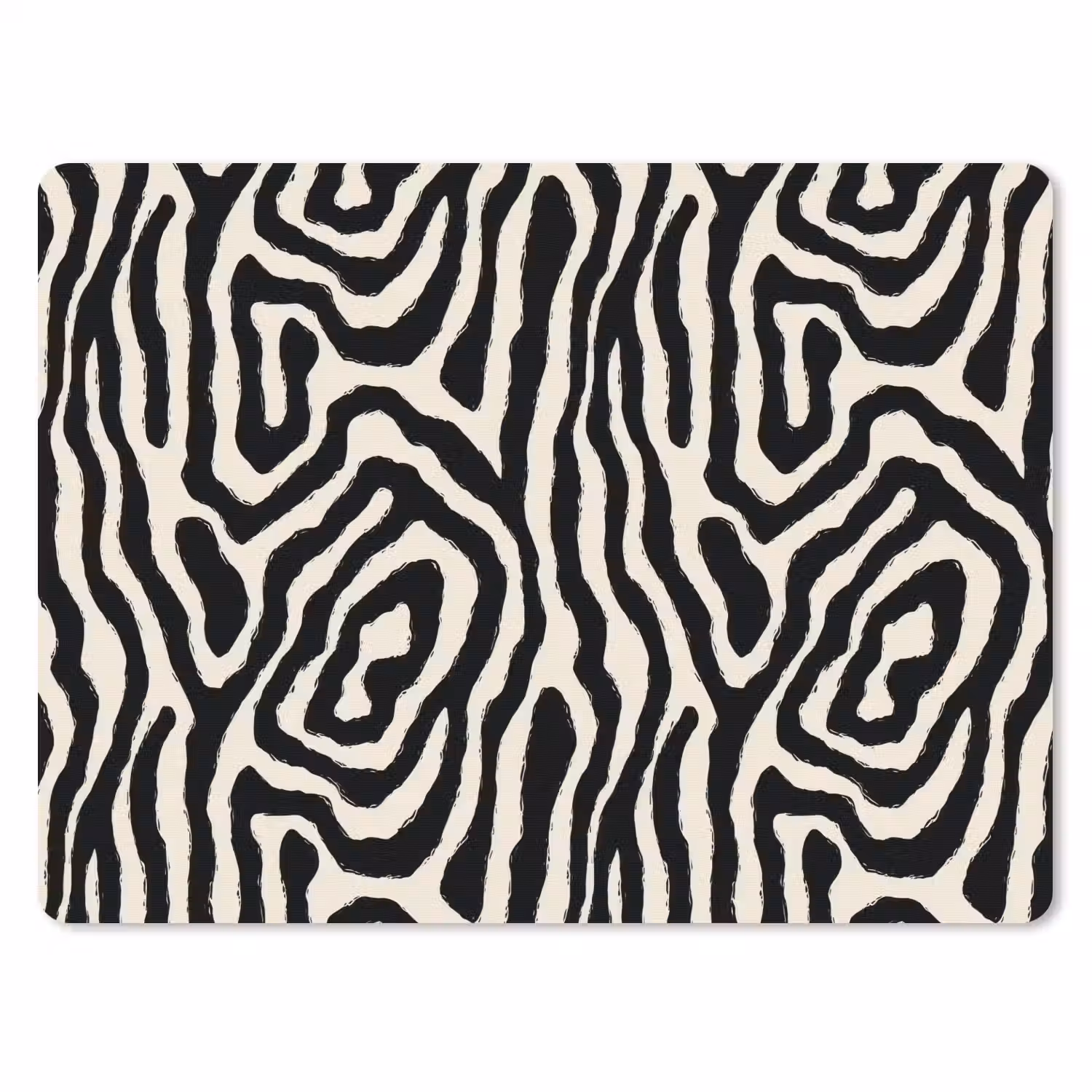 Zebra - Abstract - Zwart muismat rubber klein 262 -3d