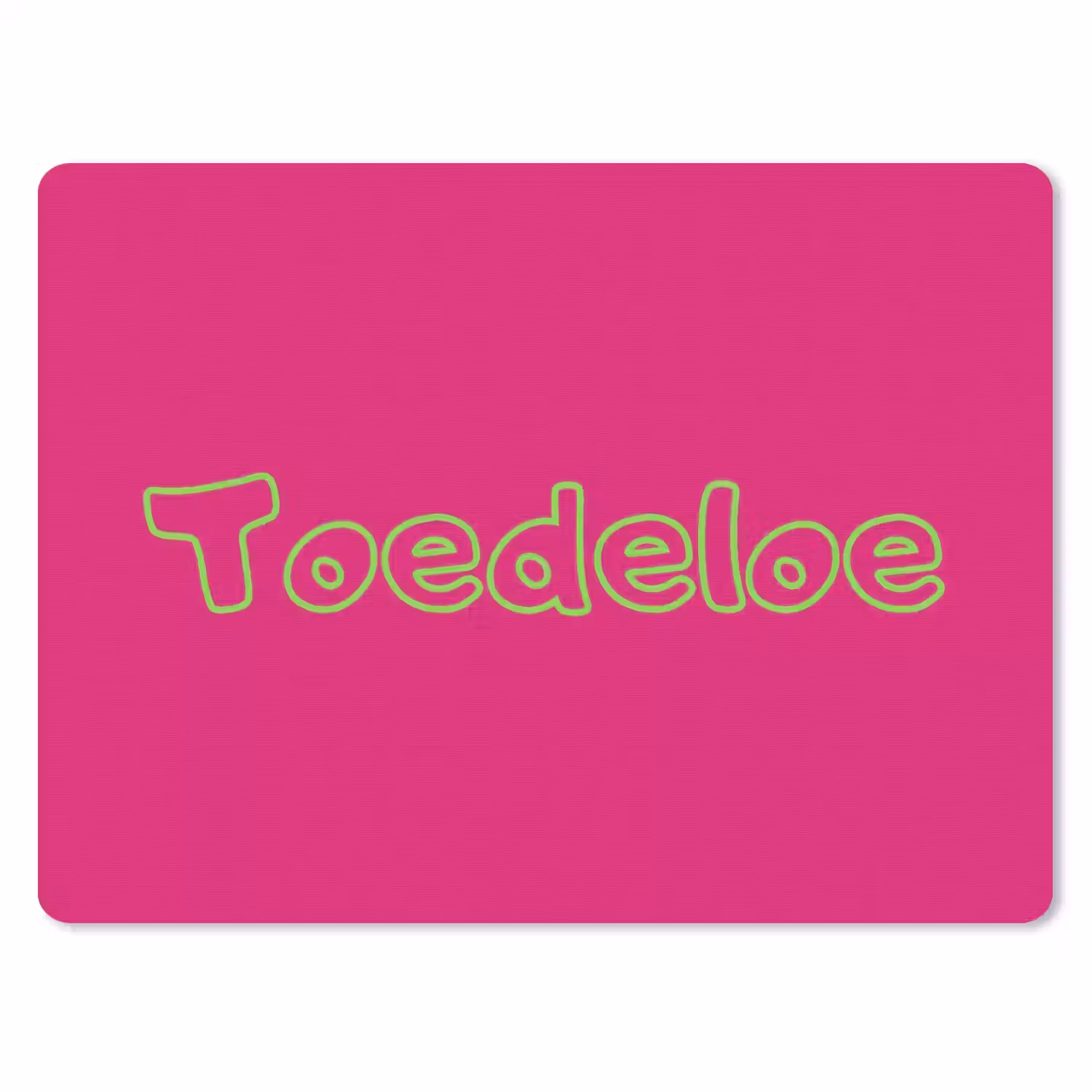 Toedeloe - Groen - Roze muismat rubber klein -3d