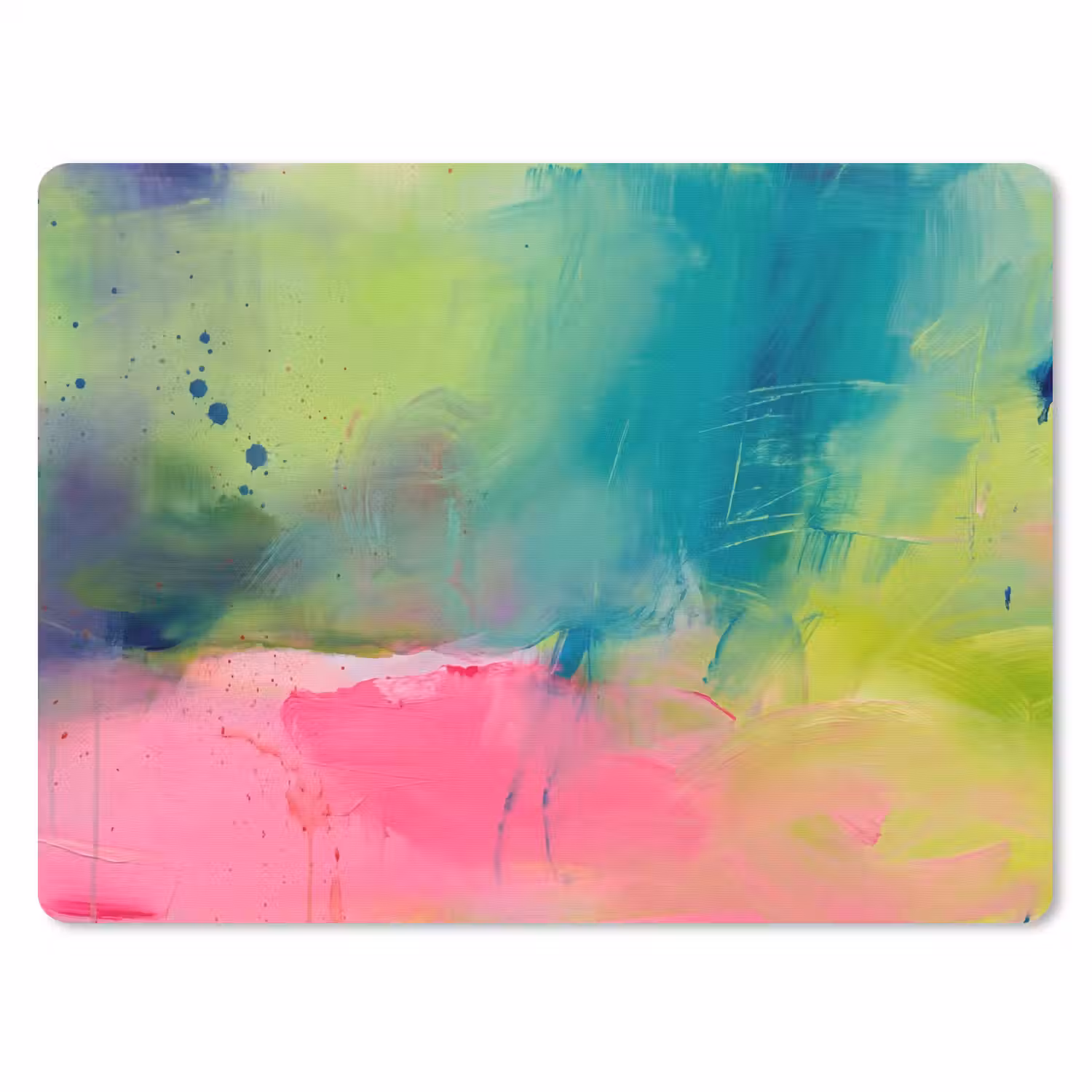 Abstract - Kleuren - Modern - Groen - Roze muismat rubber klein -3d