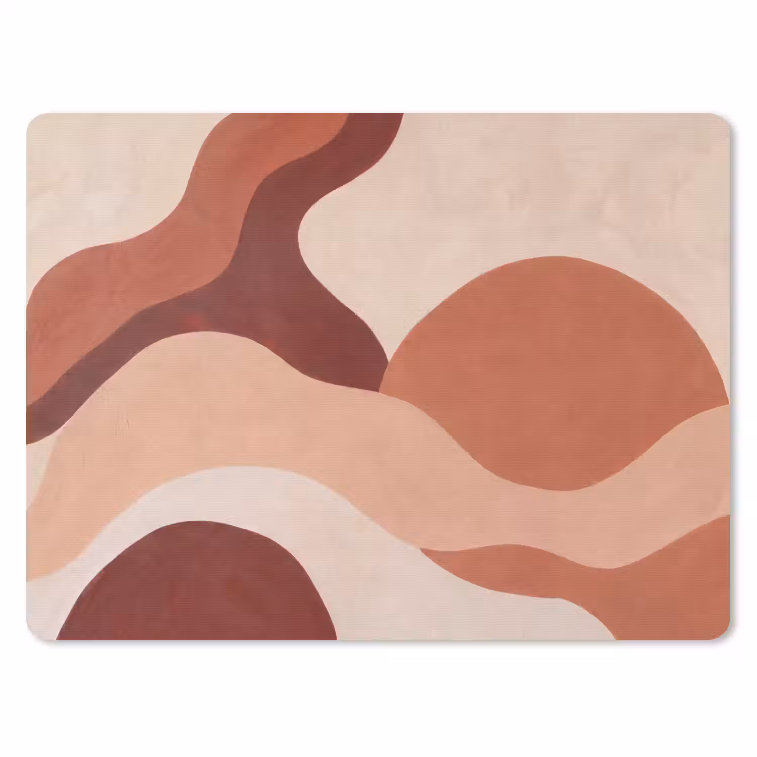 Abstract - Vormen - Organisch - Aardetinten - Modern muismat rubber klein -3d