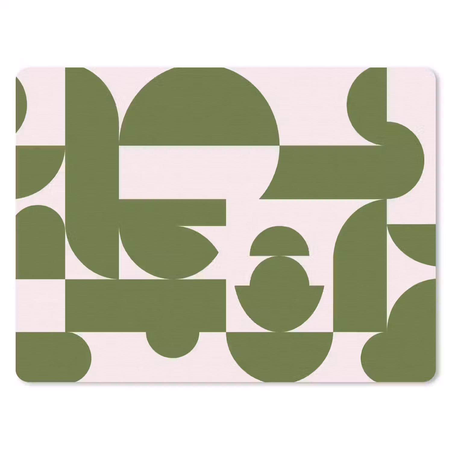 Abstract - Geometrie - Modern - Groen - Wit muismat rubber klein -3d