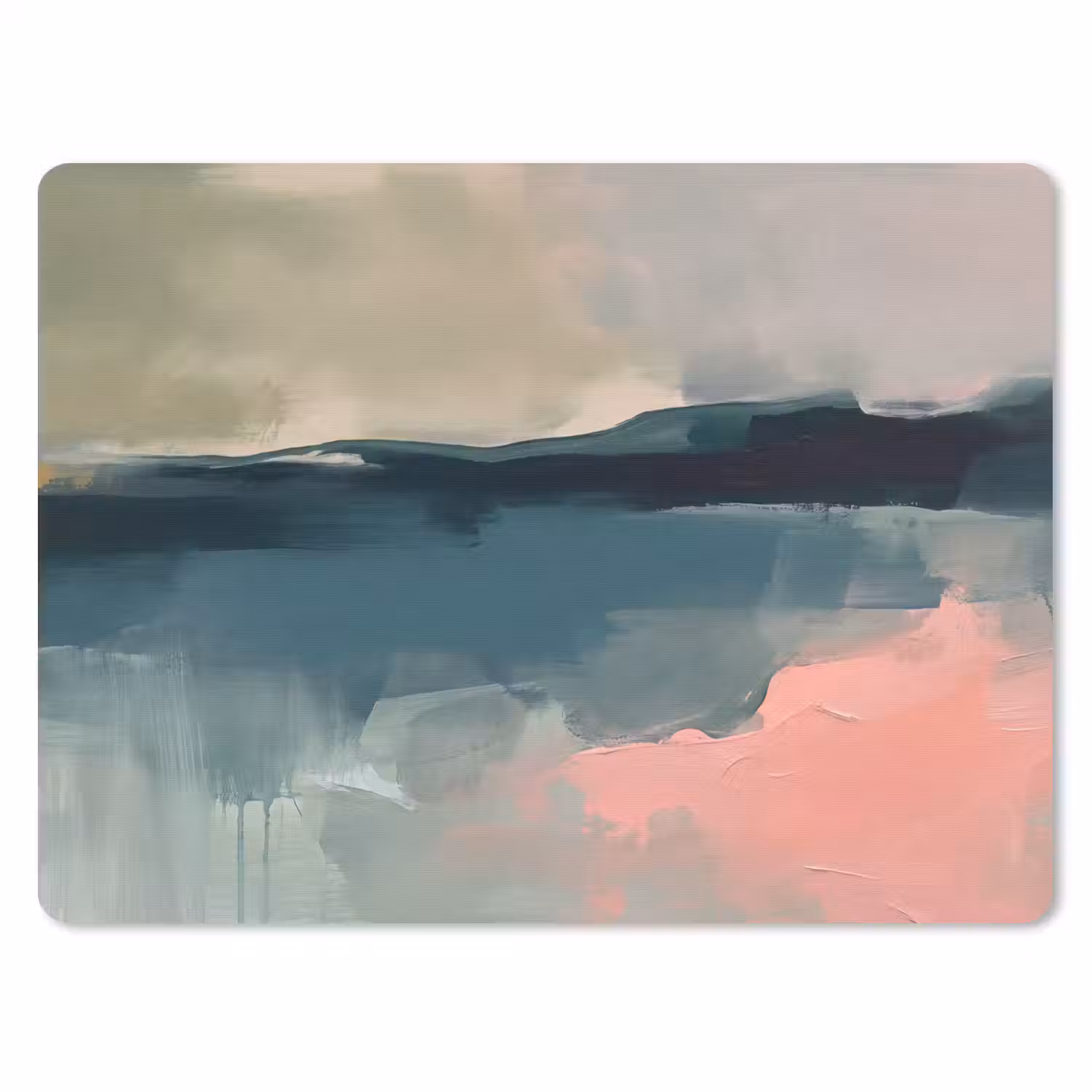 Abstract - Landschap - Kunst - Modern - Groen - Blauw muismat rubber klein -3d