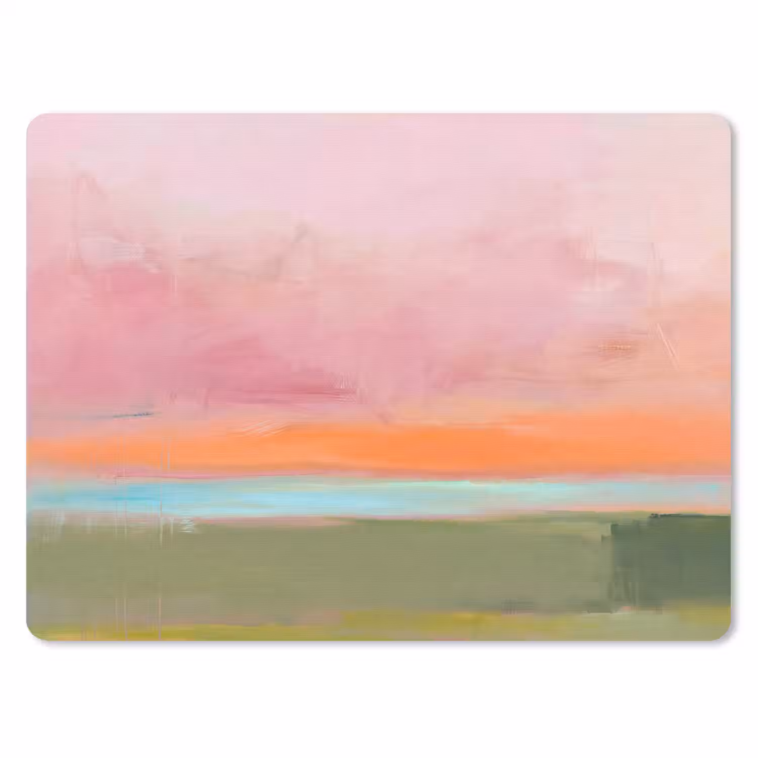 Abstract - Landschap - Modern - Roze - Oranje muismat rubber klein -3d