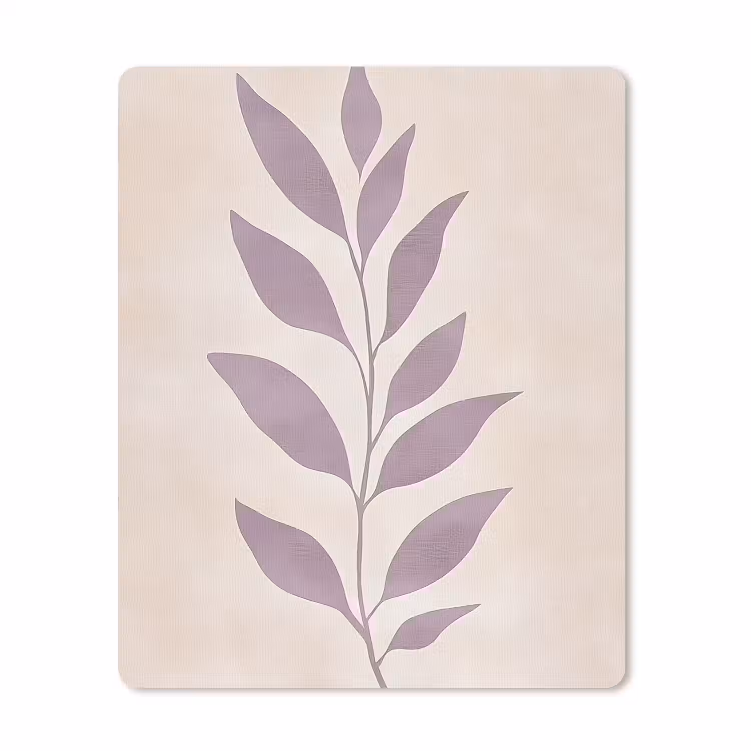 Tak - Bladeren - Minimalistisch - Beige muismat rubber klein -3d