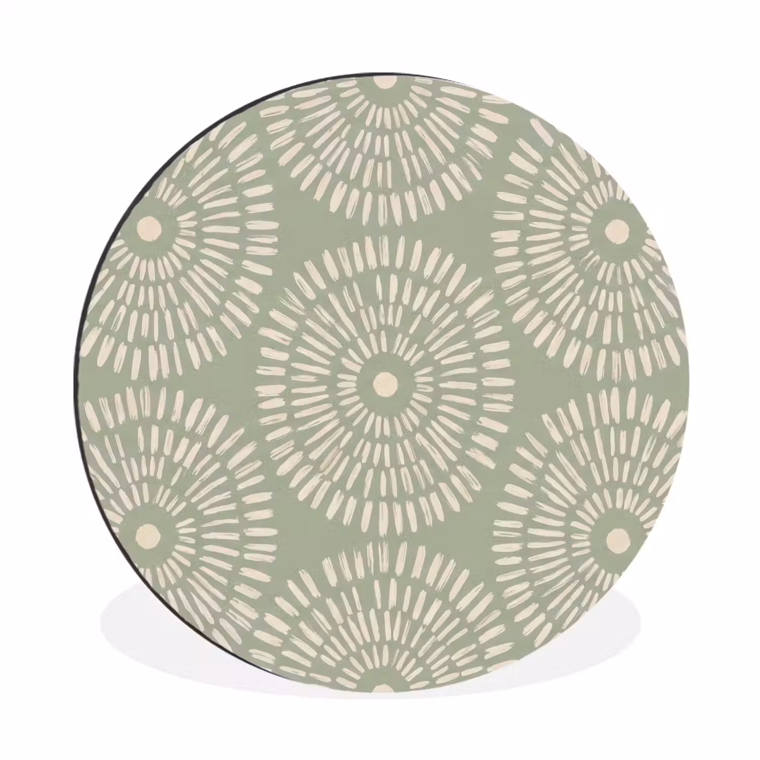 Patroon - Cirkels - Abstract - Modern - Groen Wandcirkel aluminium klein -3d
