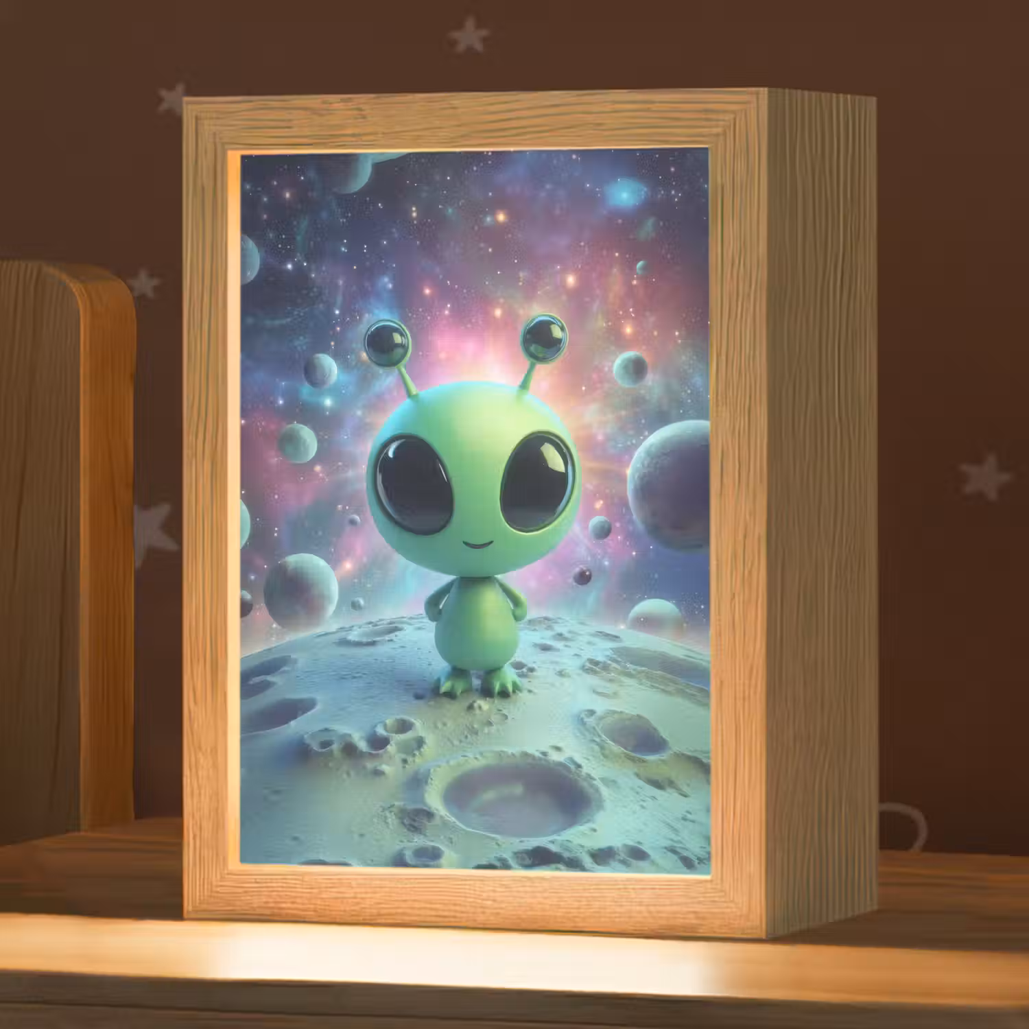 Alien - Groen - Planeten - Ruimte Light Box met kabel klein -zzz_3d_website