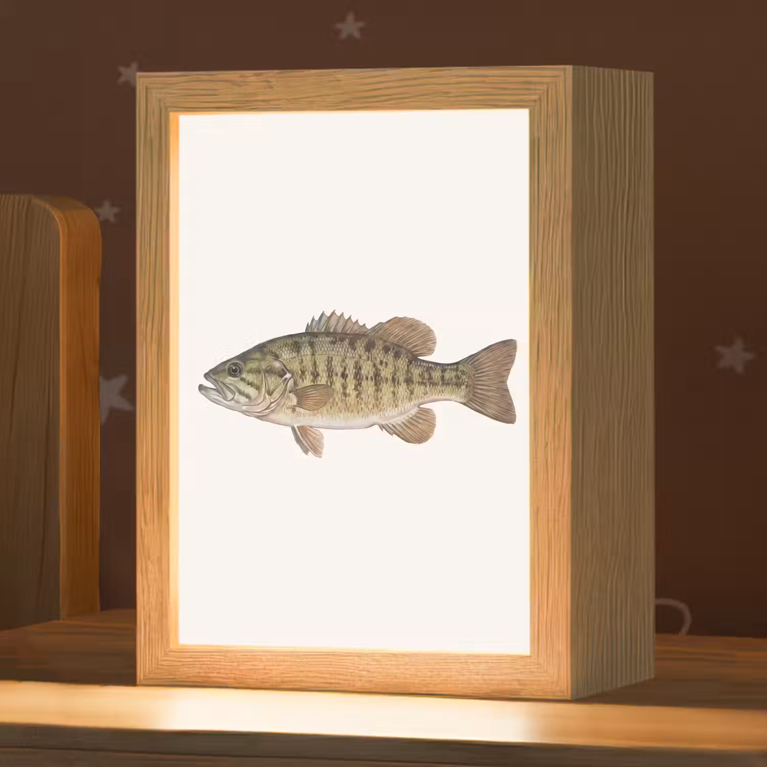 Vissen - Natuur - Vintage Light Box met kabel (Kinderlampje) klein -zzz_3d_website