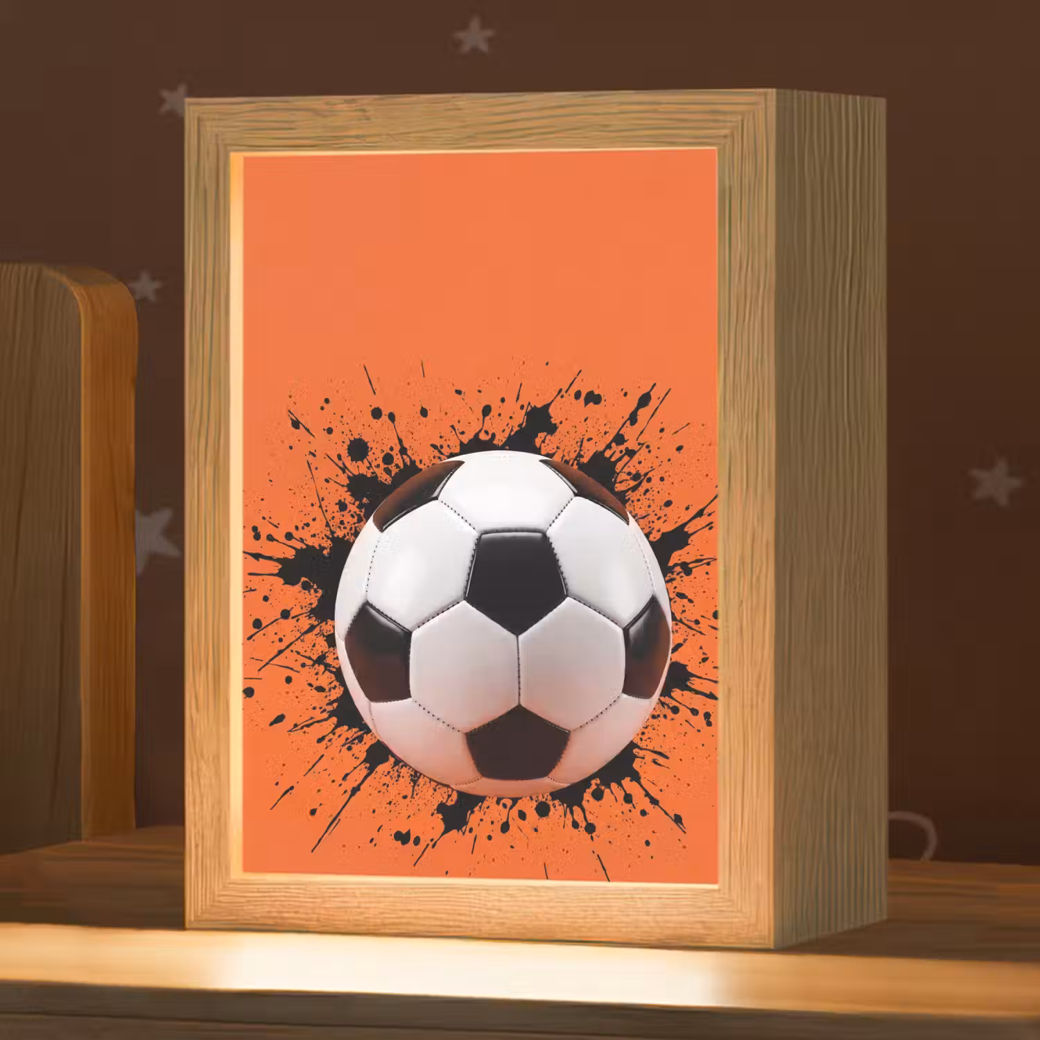 Voetbal - Verf - Sport - Oranje Light Box met kabel (Kinderlampje) klein -zzz_3d_website