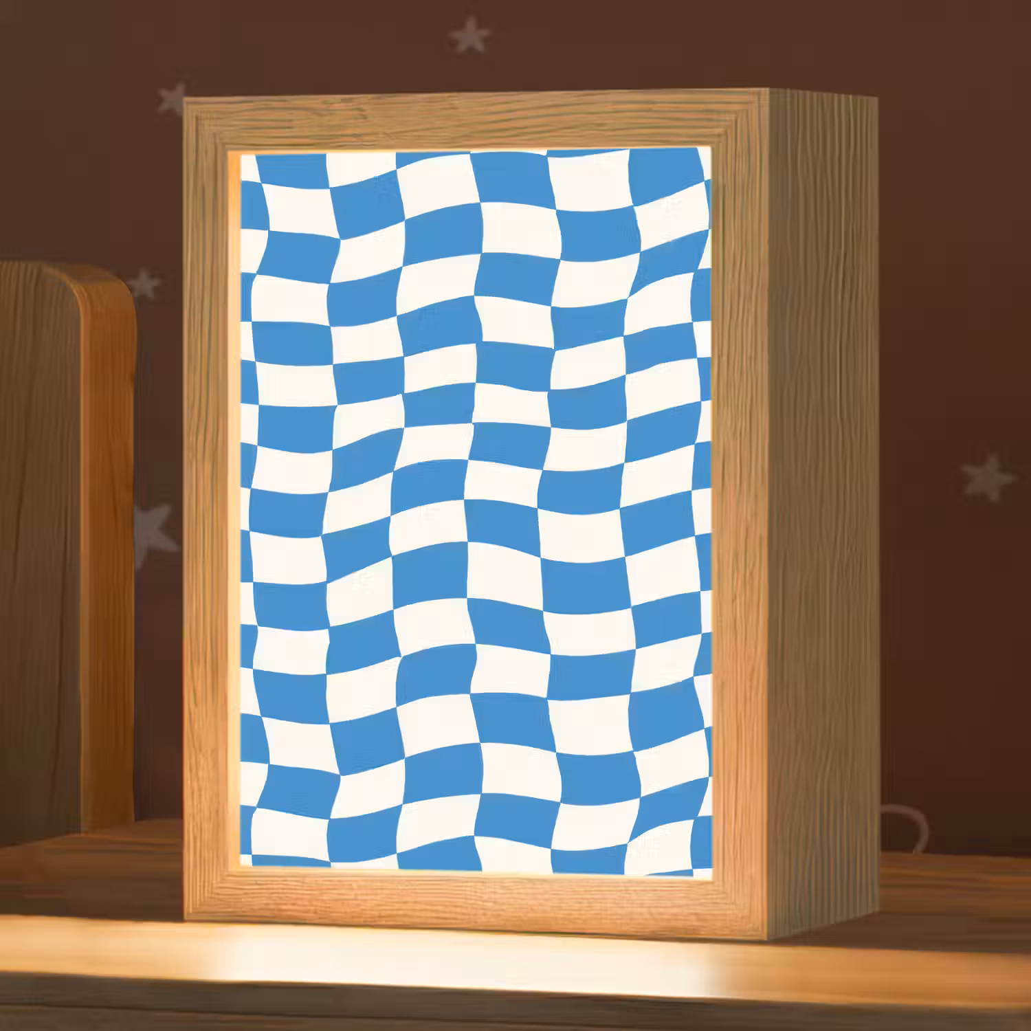 Golvend - Patroon - Blauw Light Box met kabel (Kinderlampje) klein 904 -zzz_3d_website