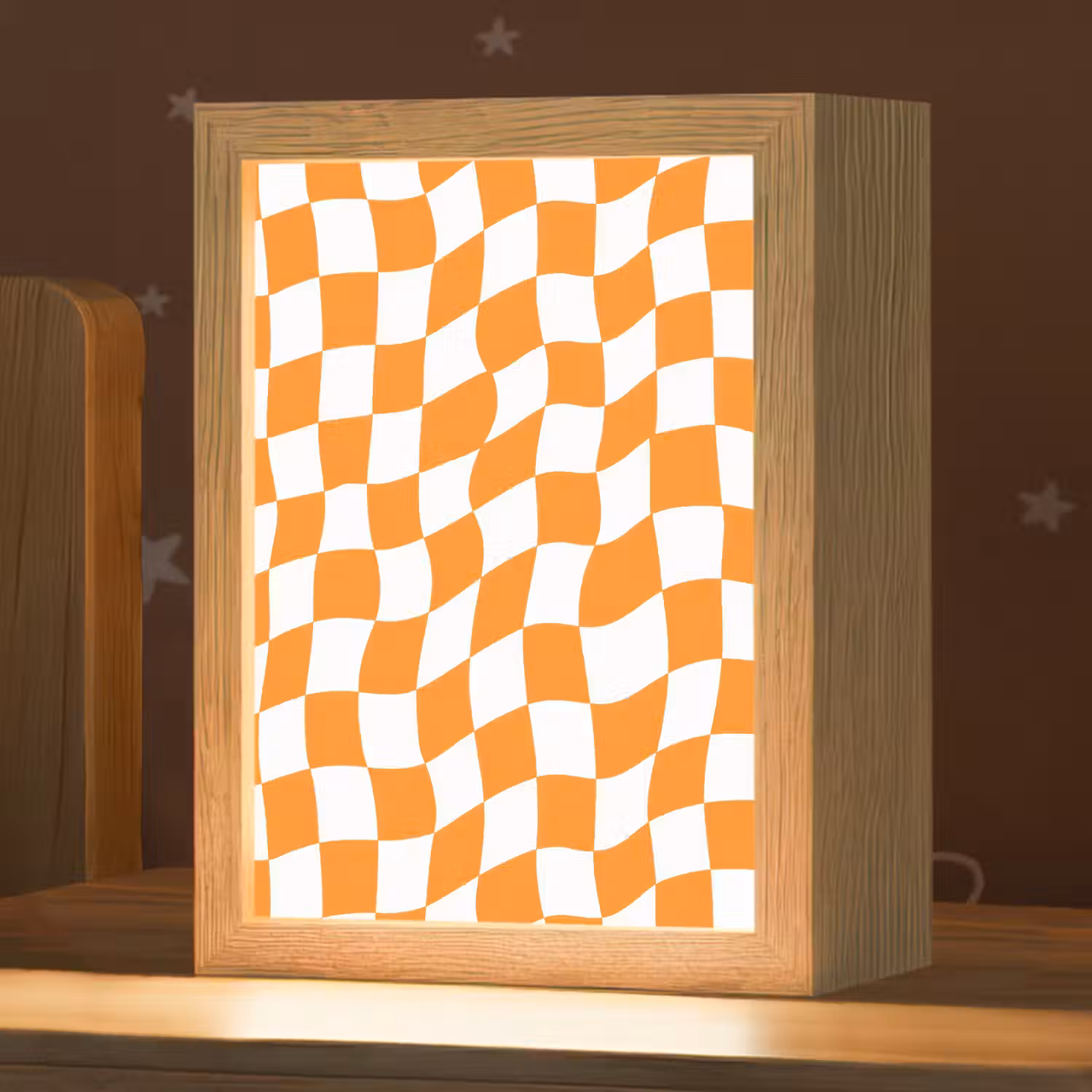Golvend - Patroon - Oranje Light Box met kabel (Kinderlampje) klein 904 -zzz_3d_website