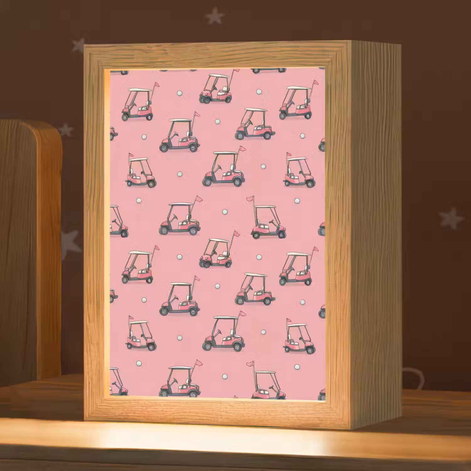 Golfkar - Retro - Roze Light Box met kabel (Kinderlampje) klein 904 -zzz_3d_website