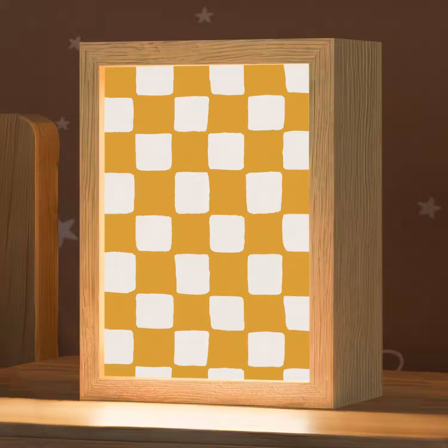 Grafisch - Patroon - Oker Light Box met kabel (Kinderlampje) klein 904 -zzz_3d_website