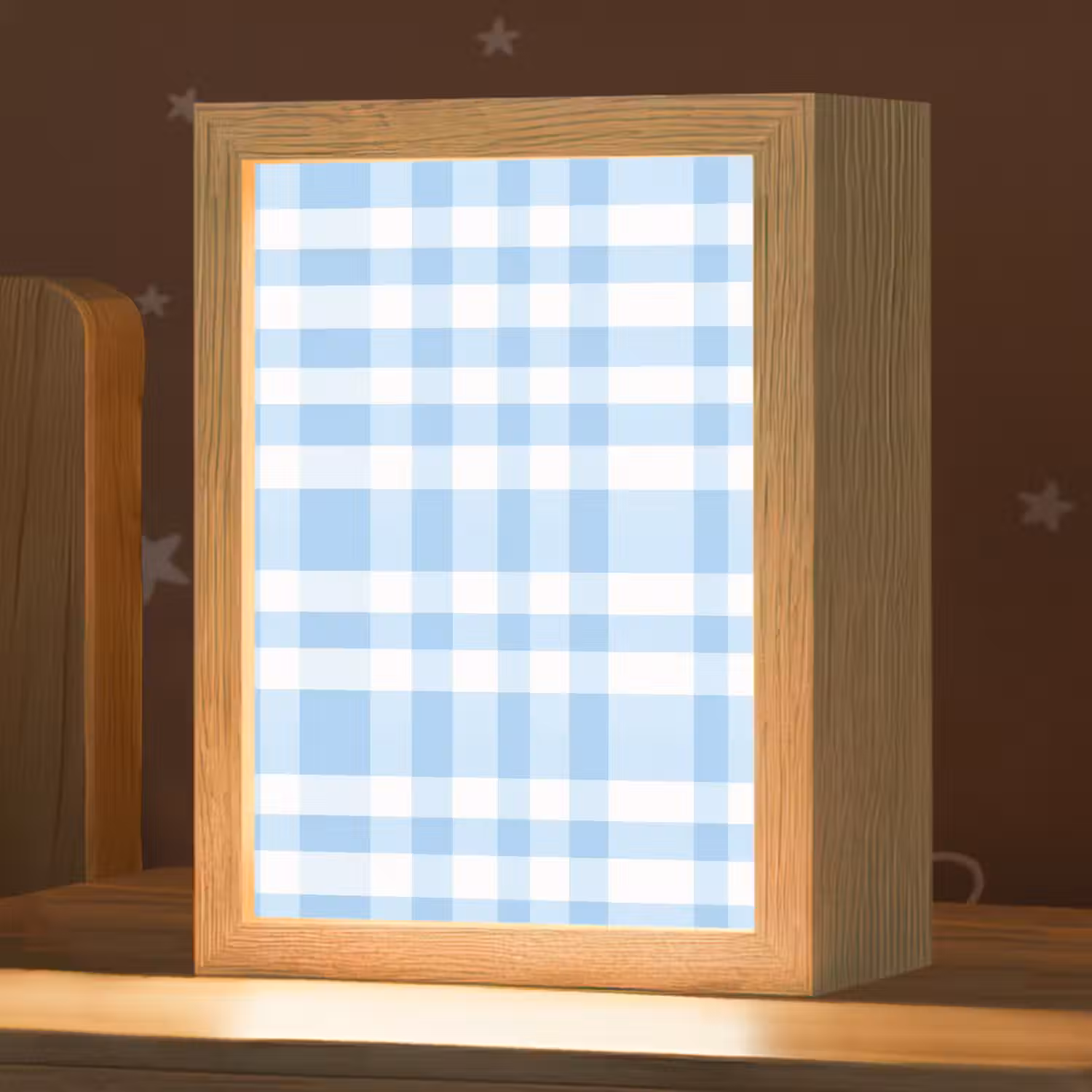 Ruit - Patroon - Blauw Light Box met kabel (Kinderlampje) klein 904 -zzz_3d_website