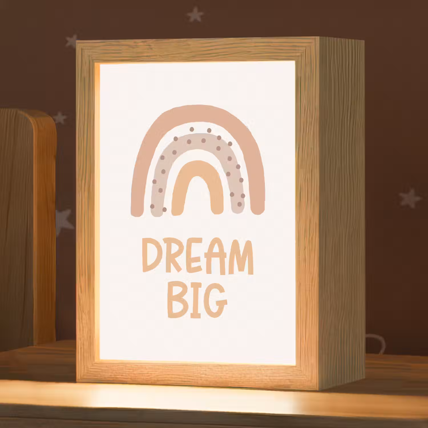 Kinderen - Regenboog - Pastel - Quote - Dream Big Light Box met kabel klein -zzz_3d_website