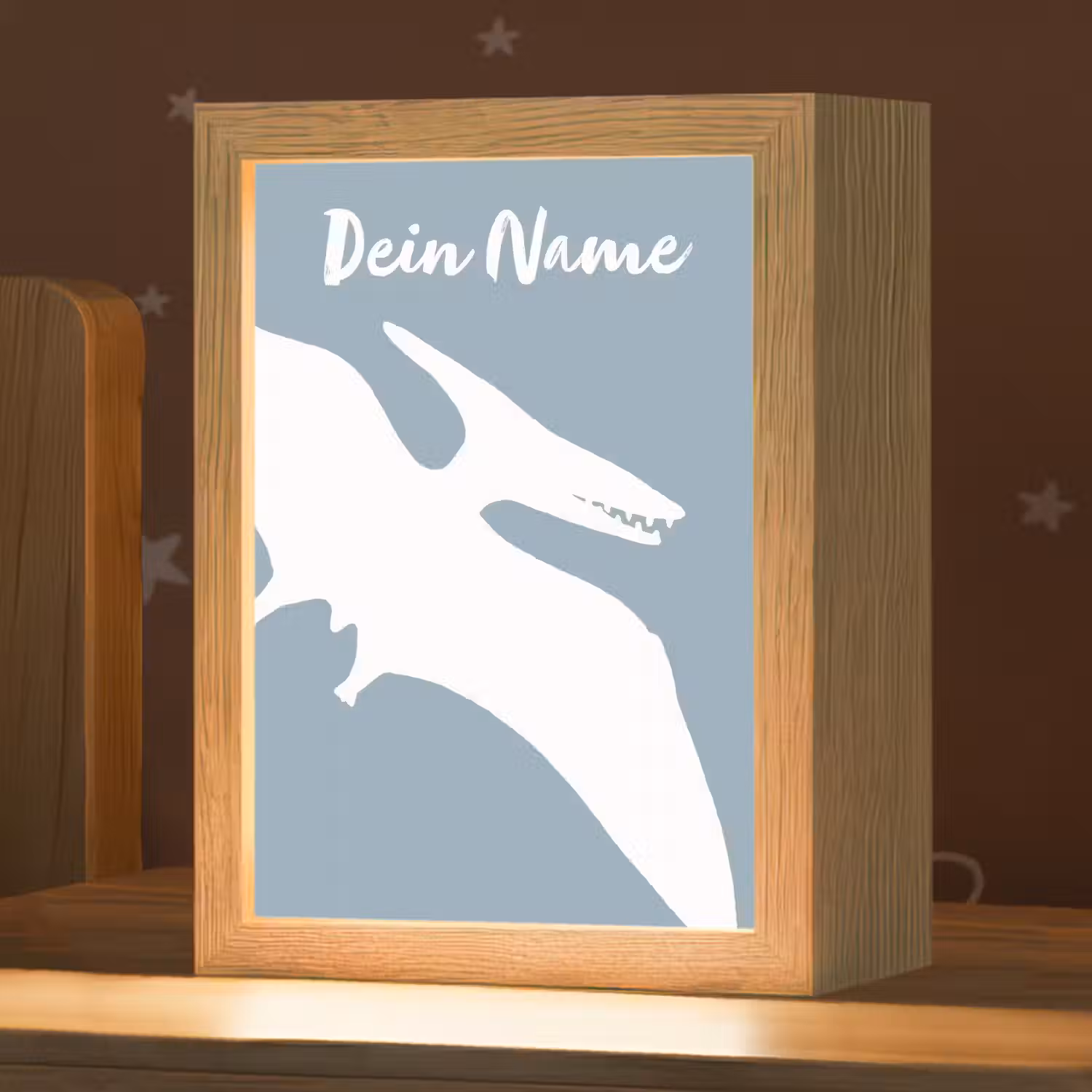 Dino - Pteranodon - Dinosaurus - Blauw Light Box met kabel (Kinderlampje) klein -zzz_3d_website