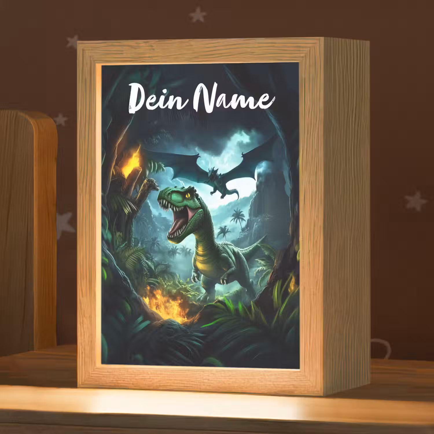 Dinosaurus - Draak - Jungle - Groen Light Box met kabel (Kinderlampje) klein -zzz_3d_website