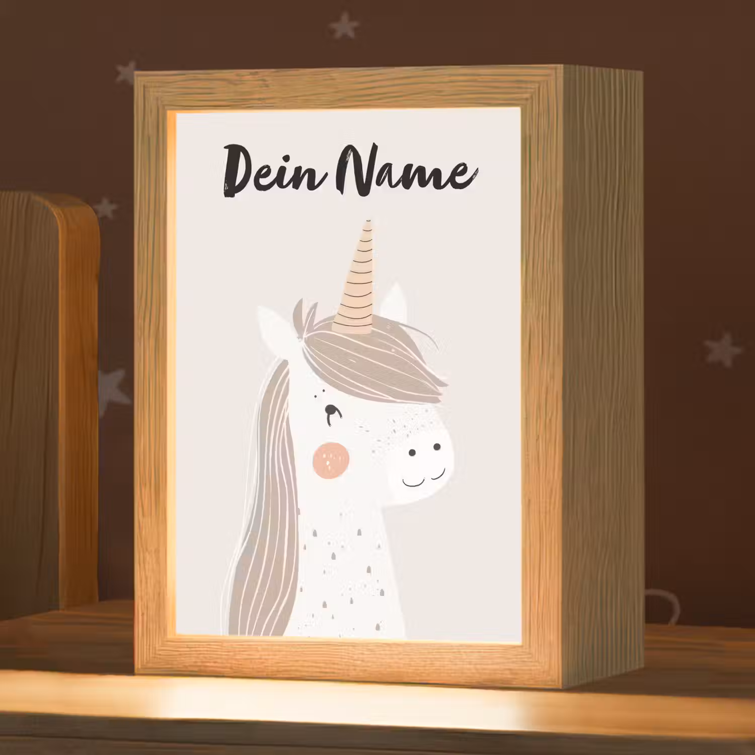 Eenhoorn - Pastel kleuren - Unicorn Light Box met kabel (Kinderlampje) klein -zzz_3d_website