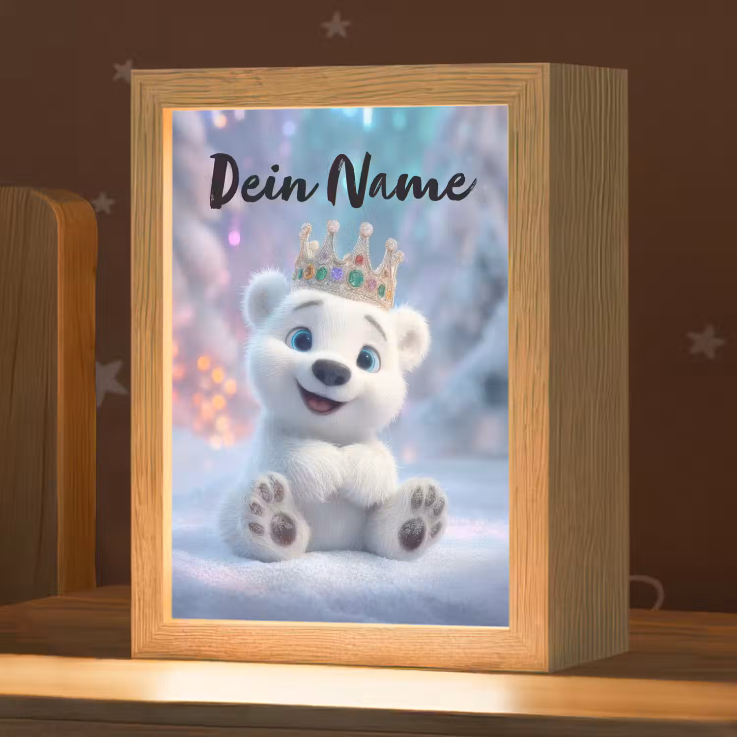 Ijsbeer - Kroon - Winter Light Box met kabel (Kinderlampje) klein -zzz_3d_website