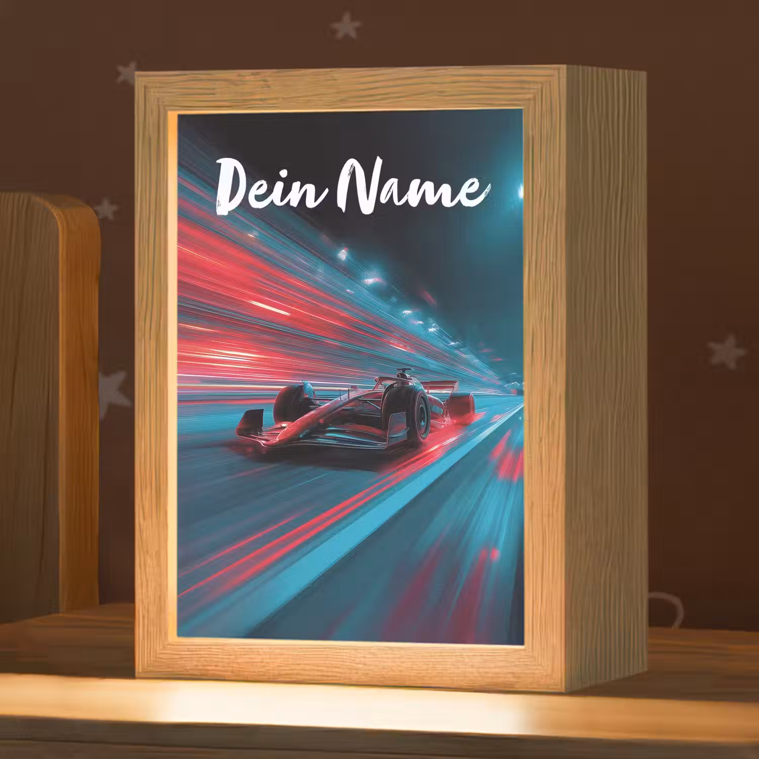 Formule 1 - Raceauto - Rood - Neonverlichting Light Box met kabel (Kinderlampje) klein -zzz_3d_website