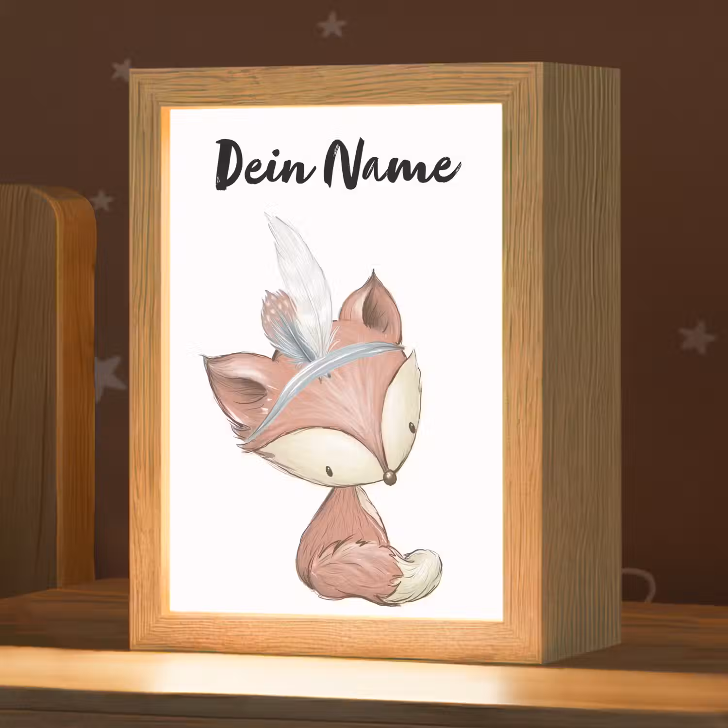 Vos - Dier - Bosdieren Light Box met kabel (Kinderlampje) klein -zzz_3d_website