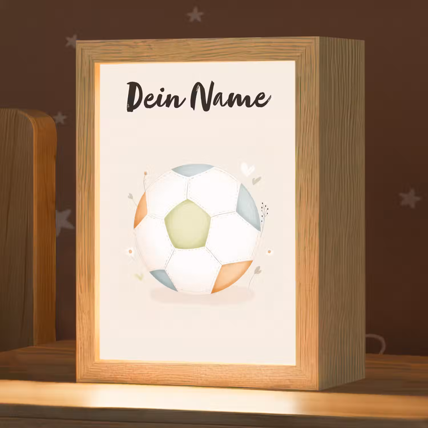 Voetbal - Rond - Pastel Light Box met kabel (Kinderlampje) klein -zzz_3d_website