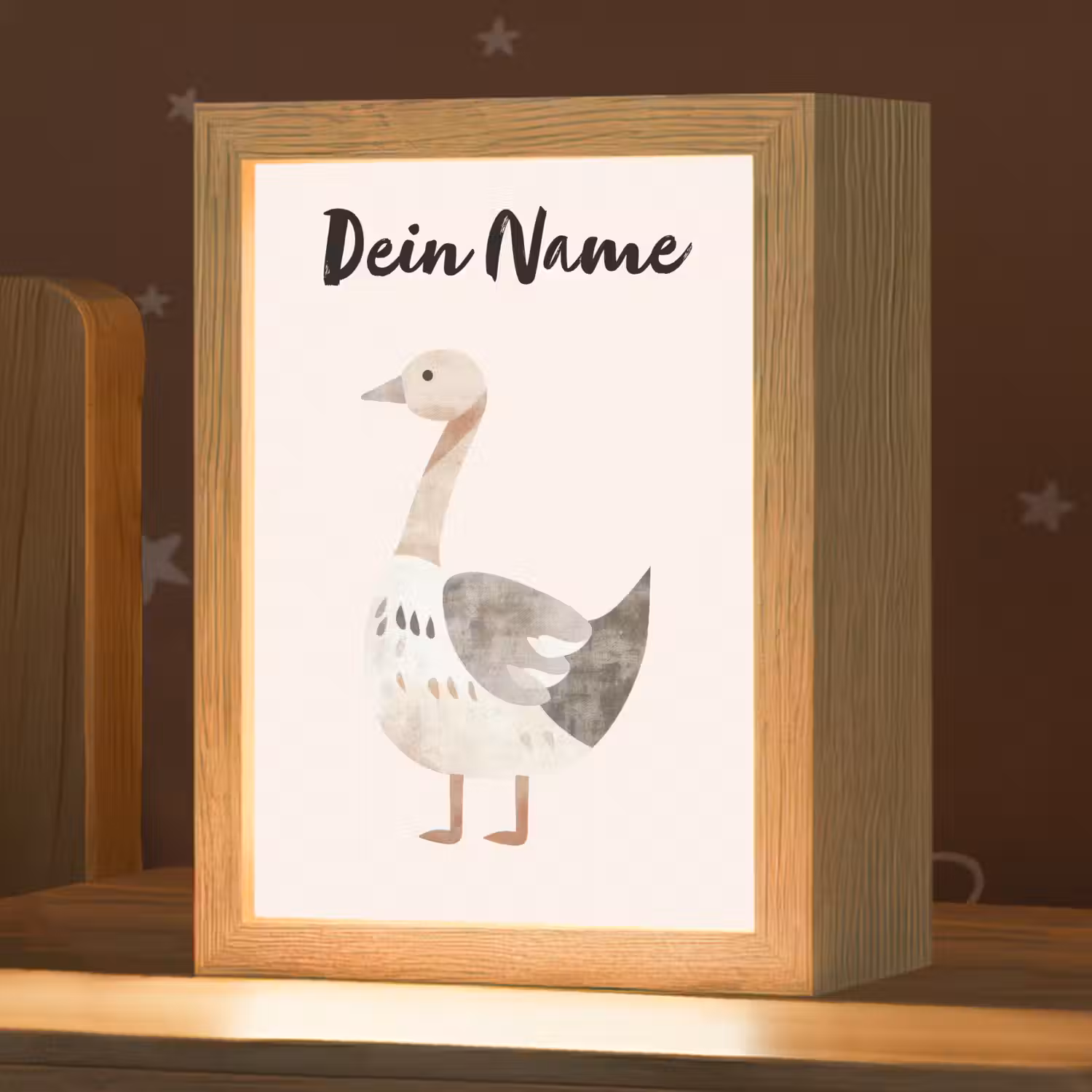 Gans - Dier - Pastel kleuren Light Box met kabel (Kinderlampje) klein -zzz_3d_website