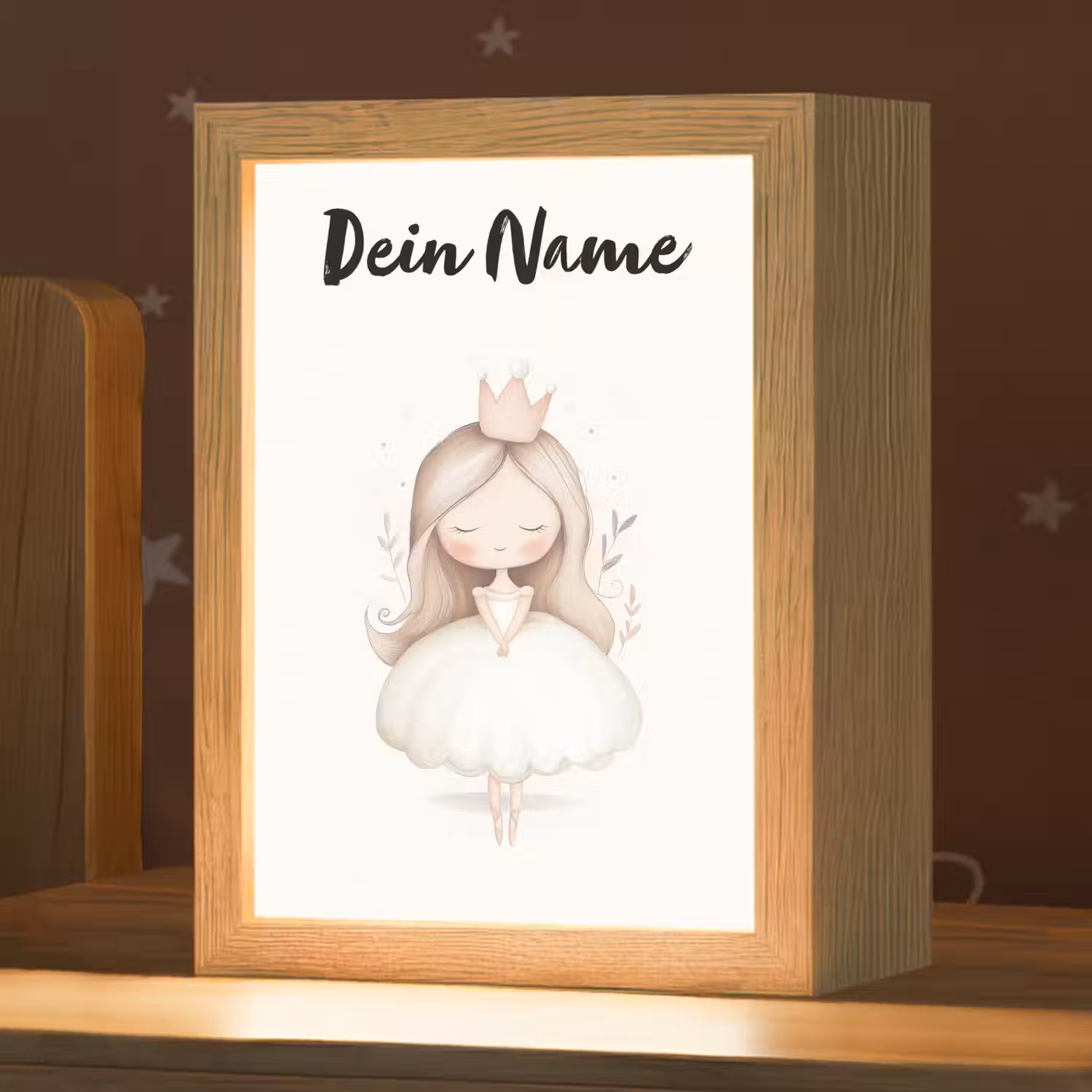 Kroon - Ballerina - Kroon - Minimalistisch Light Box met kabel (Kinderlampje) klein -zzz_3d_website