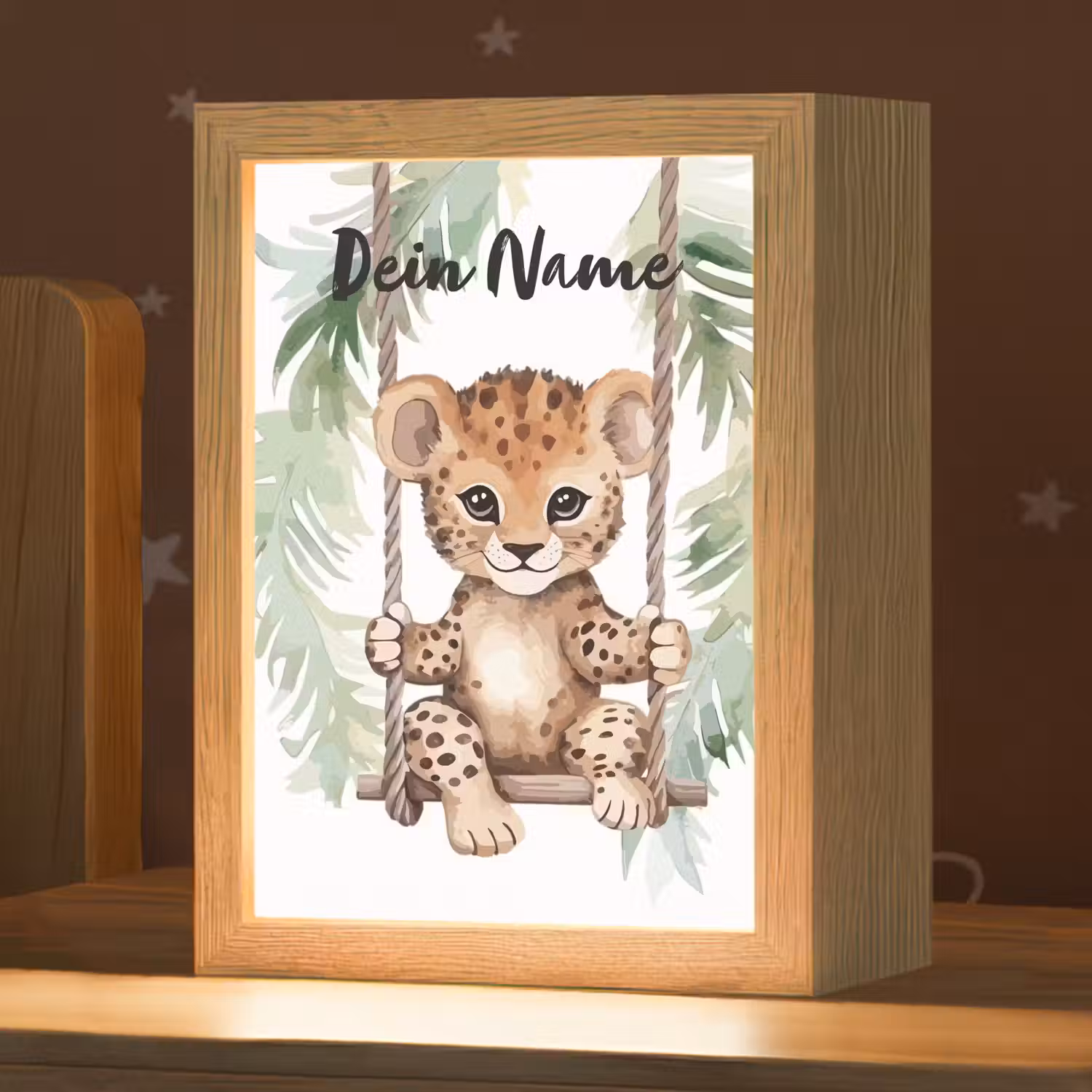 Luipaard - Dier - Kinderen - Jungle Light Box met kabel (Kinderlampje) klein -zzz_3d_website